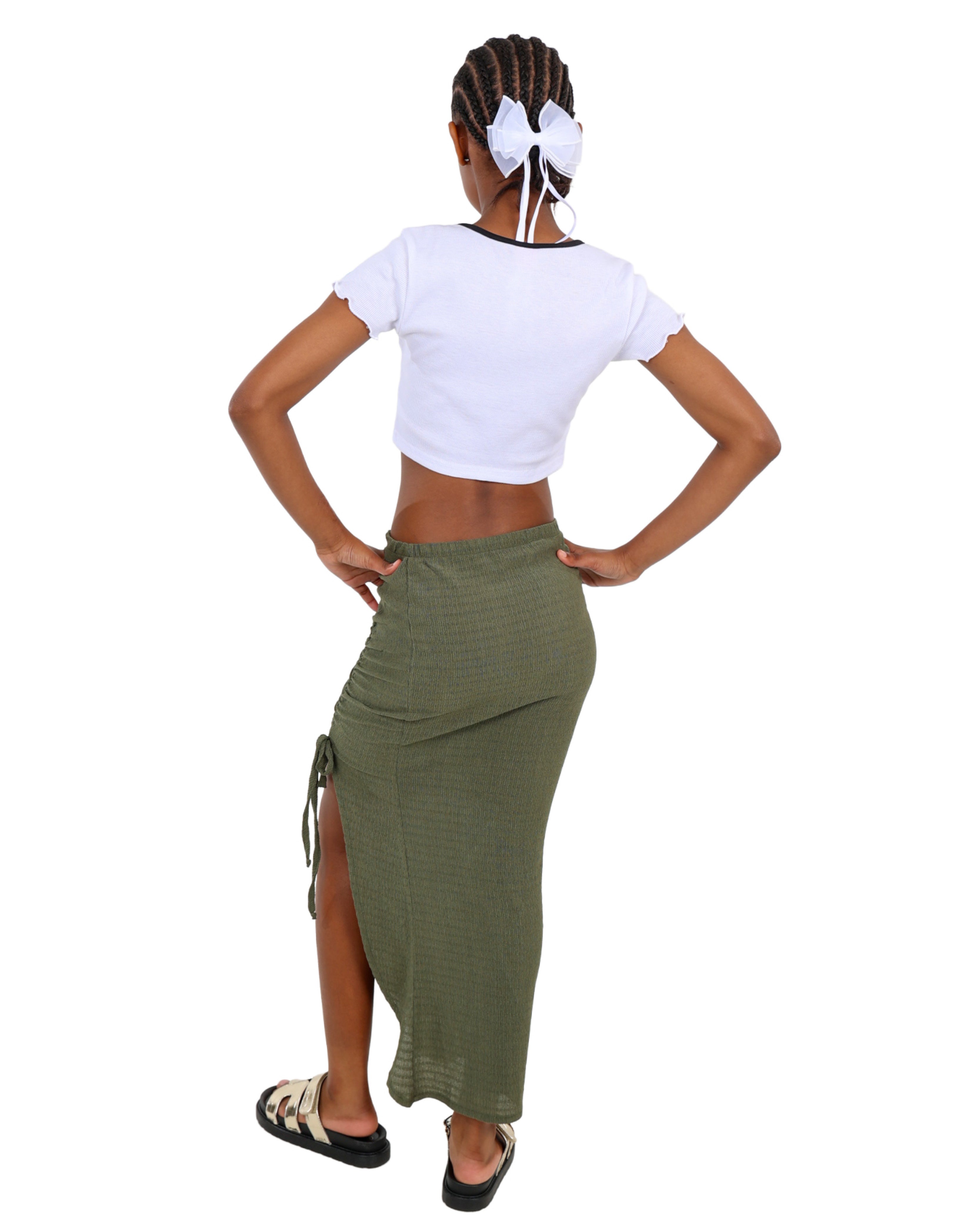 Contrast Detail Short Sleeve Crop Top