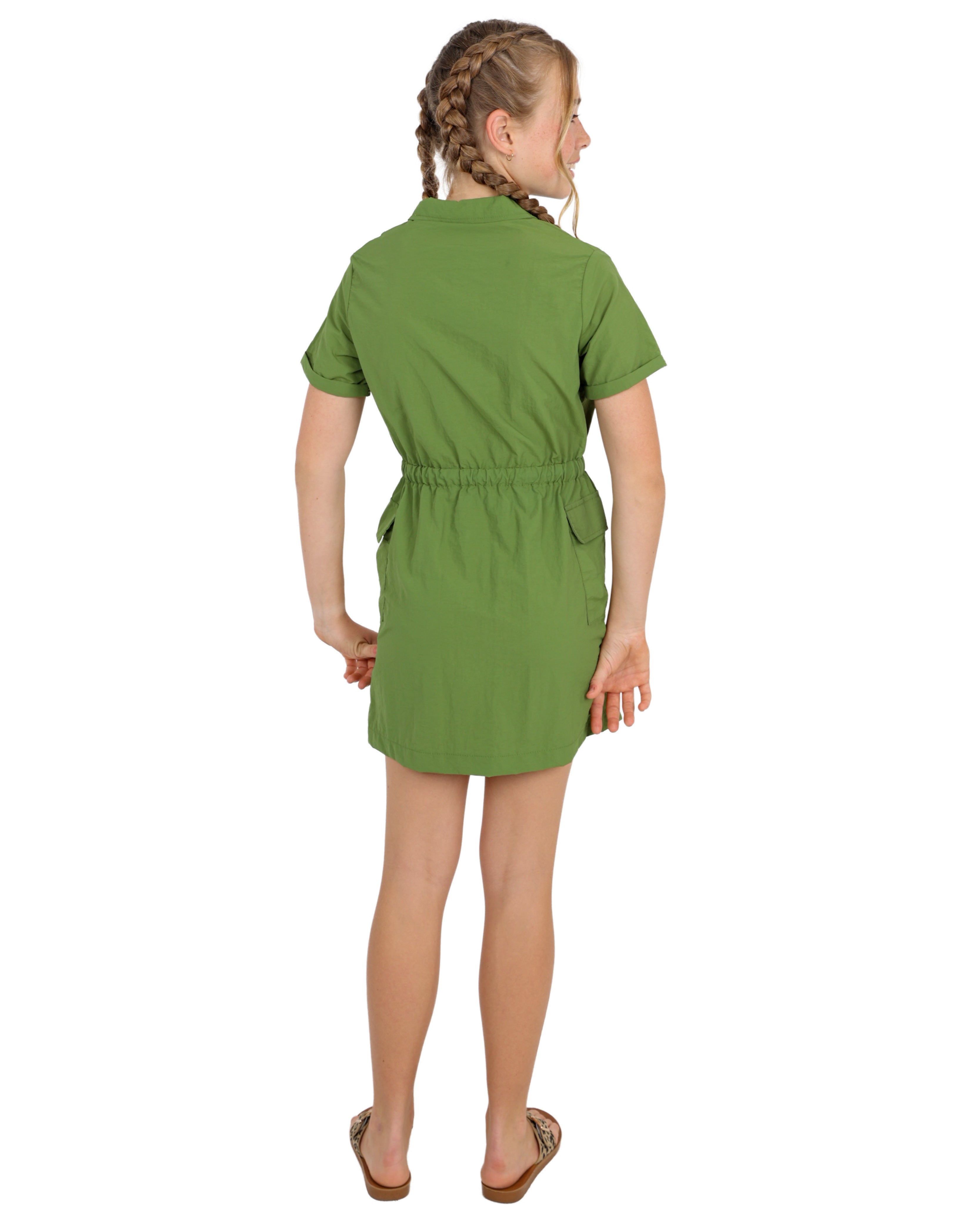 Short Sleeve Utility Style Cargo Dress