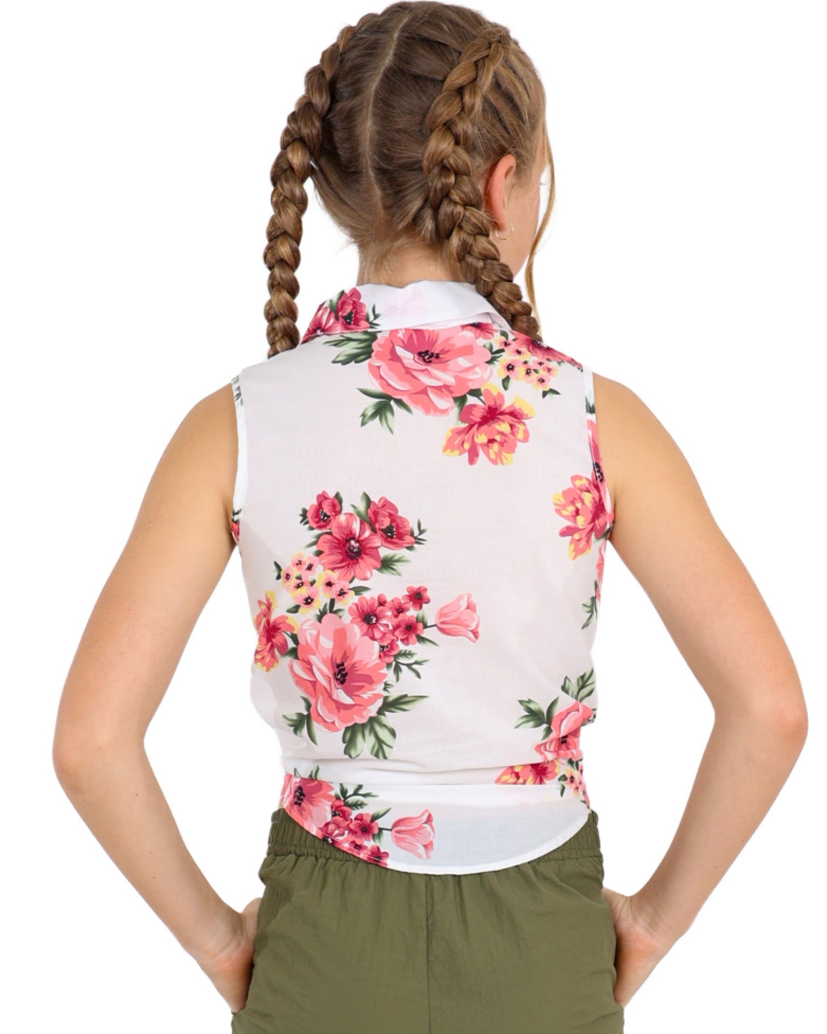 Floral Print Sleeveless Blouse