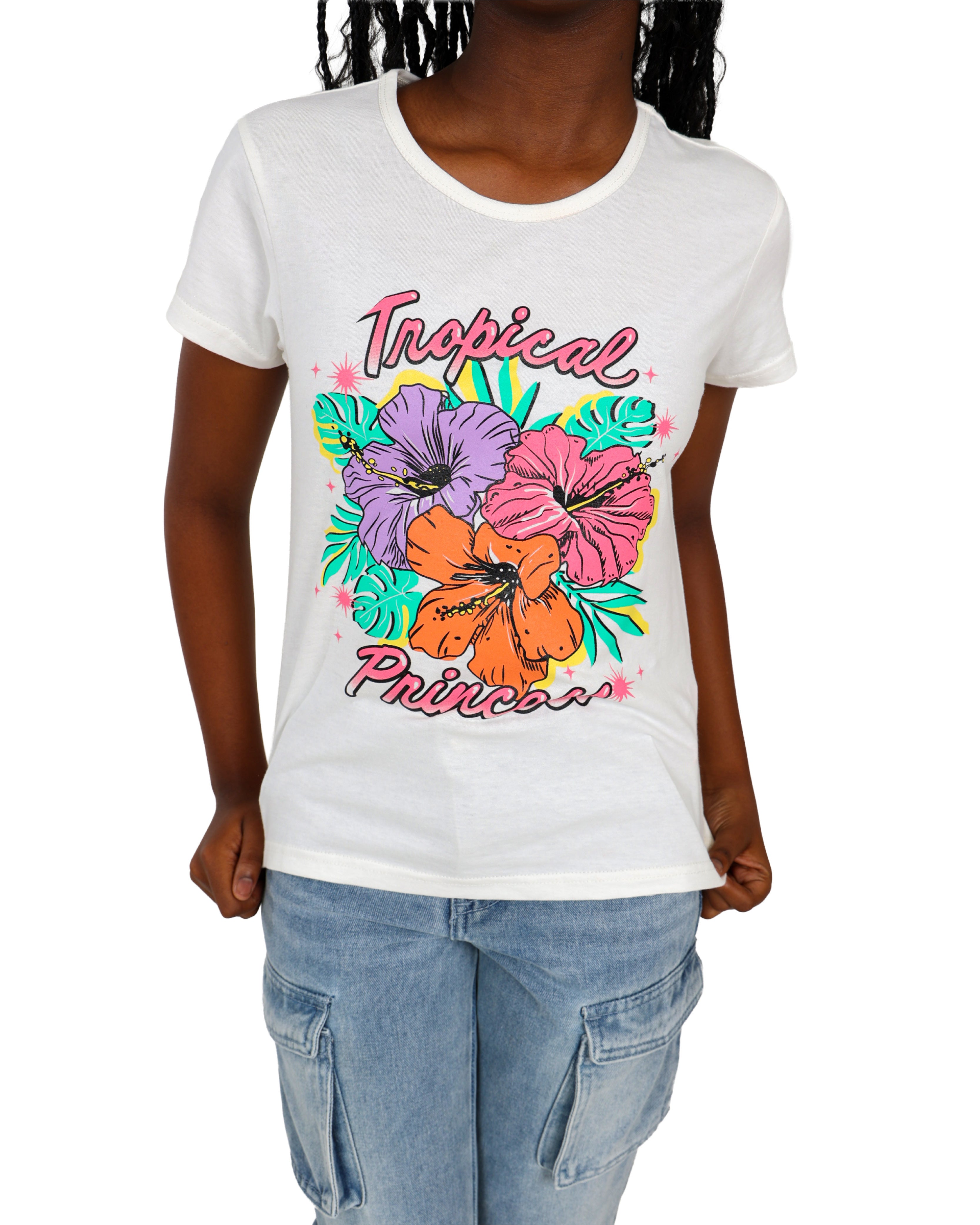 2 Pack Tropical Princess & Good Times Always Graphic Short Sleeve T-Shirts