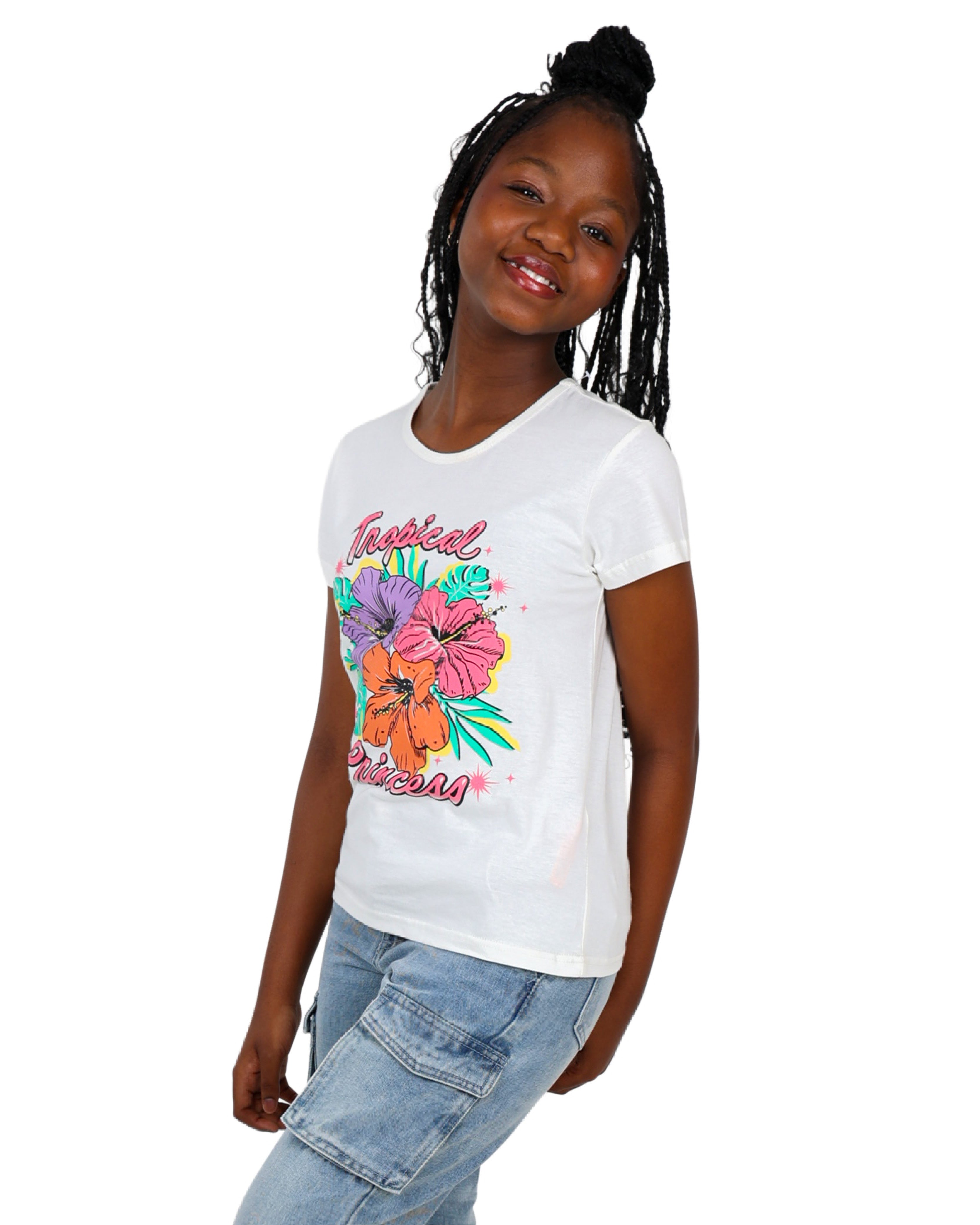 2 Pack Tropical Princess & Good Times Always Graphic Short Sleeve T-Shirts