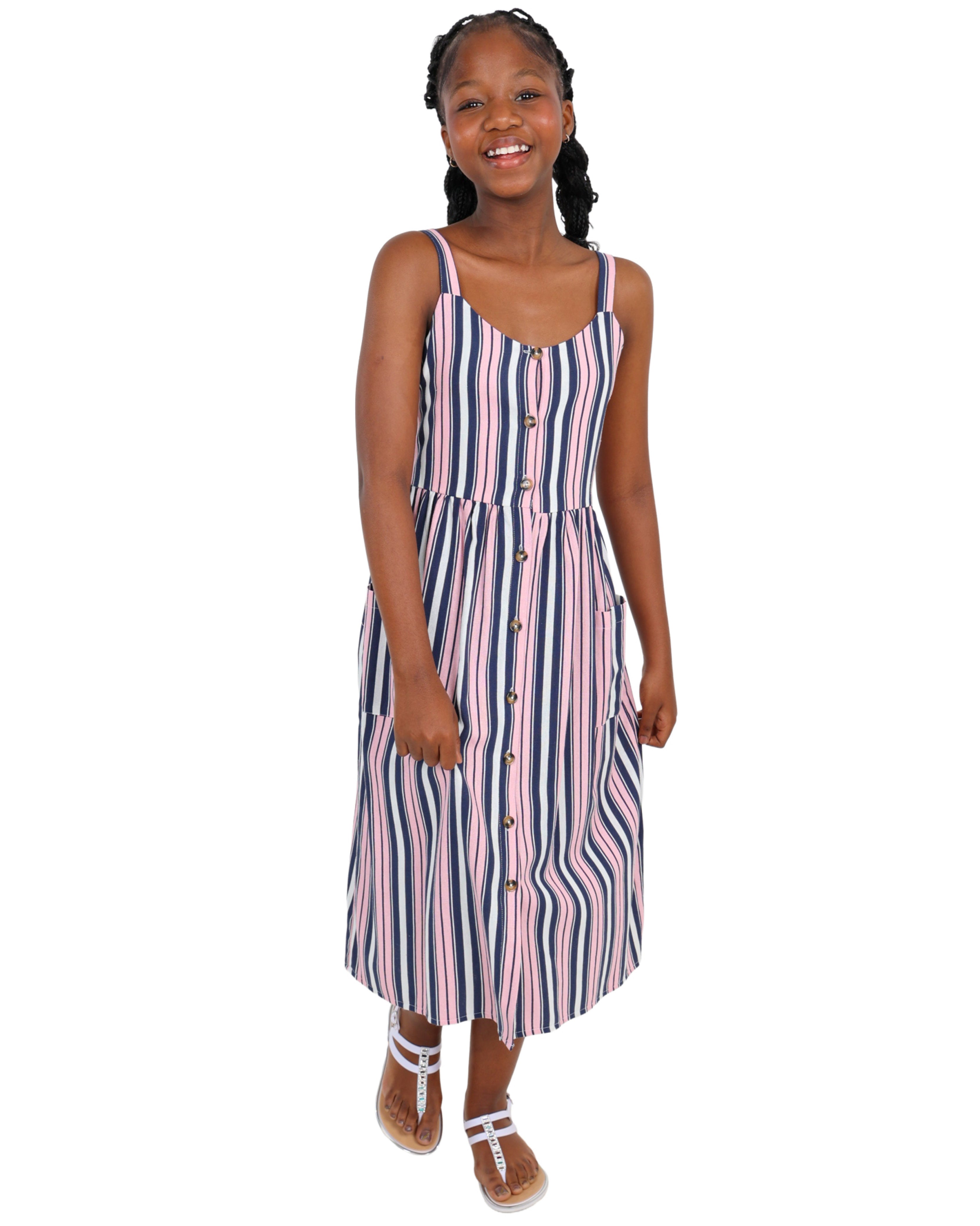 Striped Linen Maxi Dress