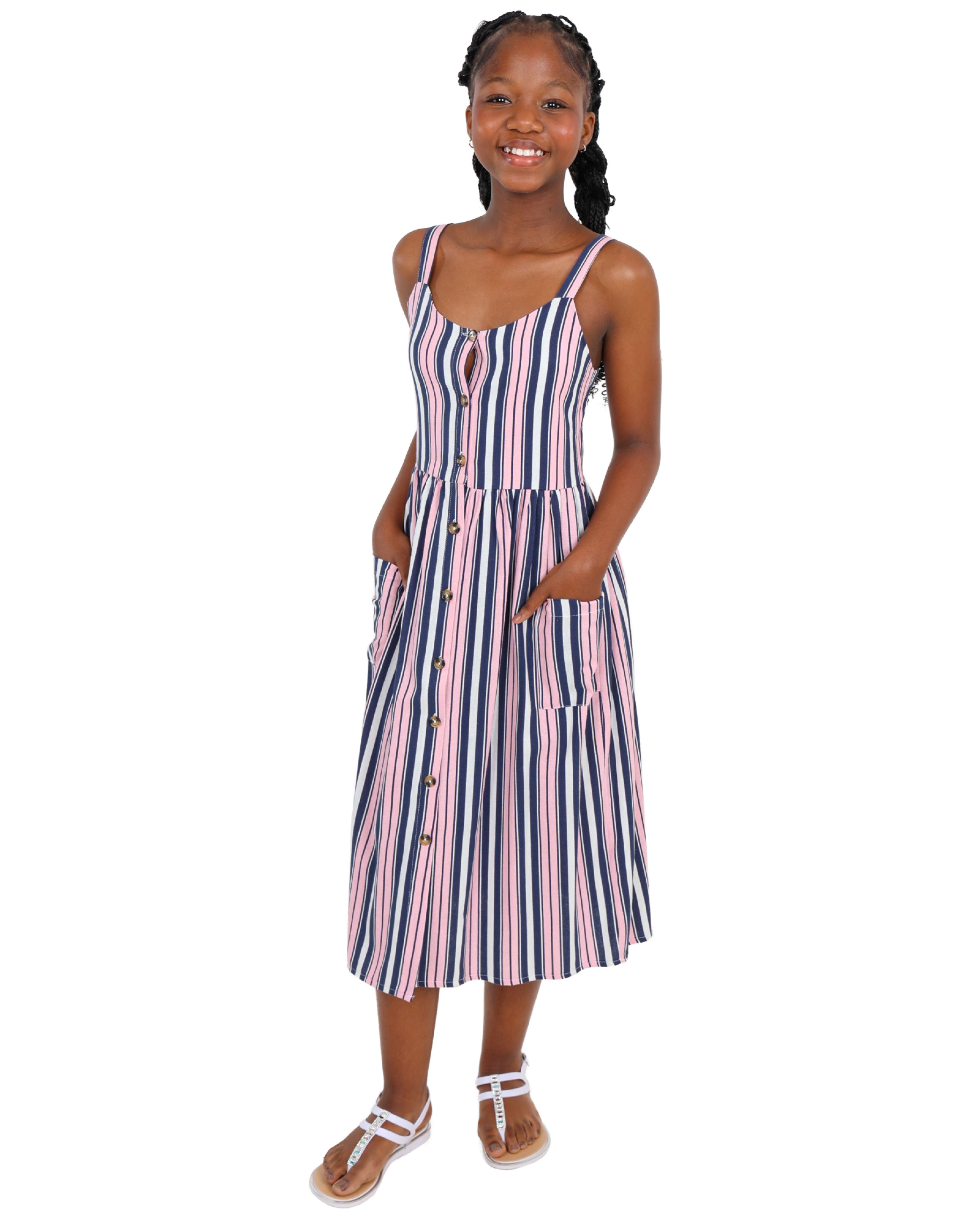 Striped Linen Maxi Dress