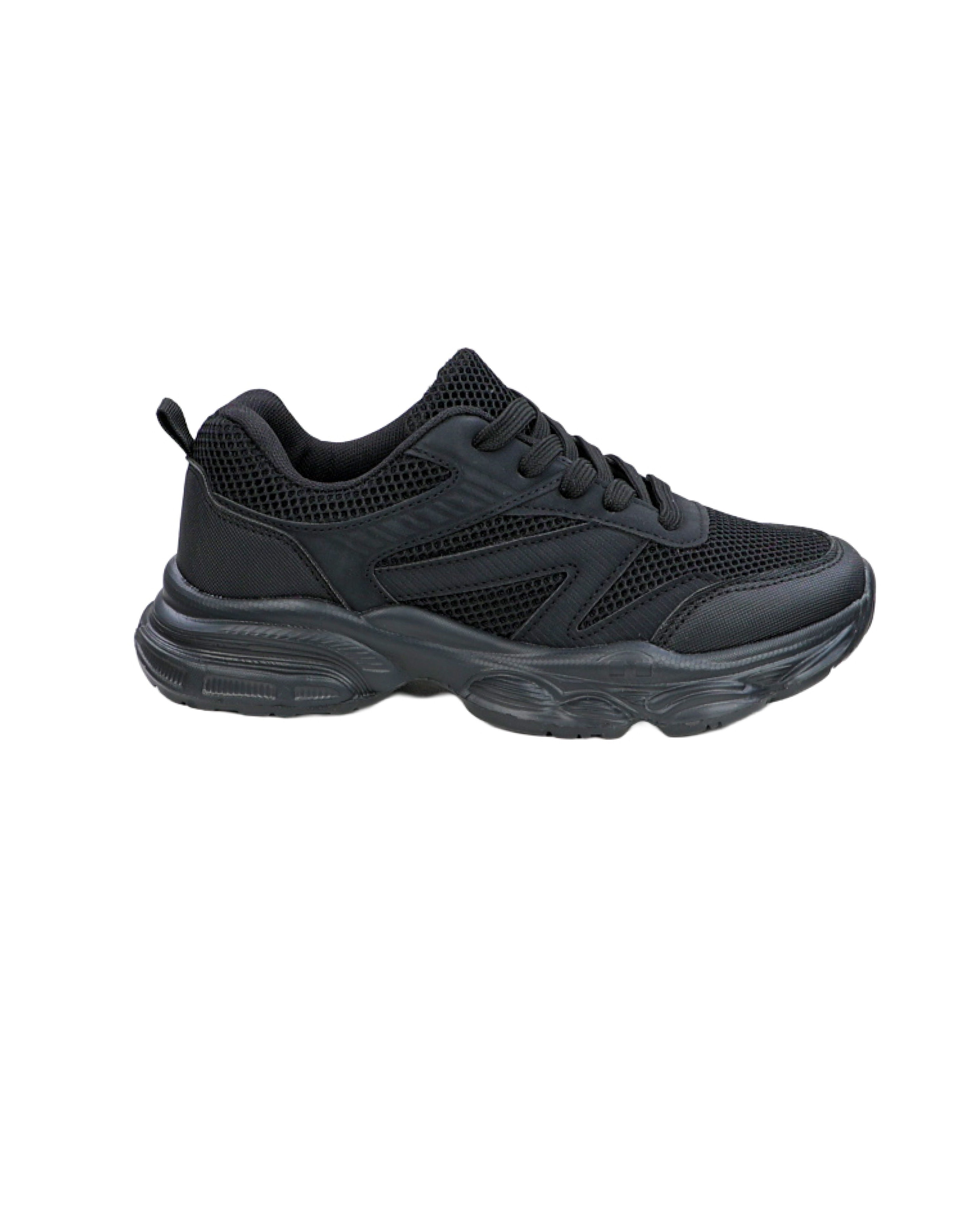 Big Boys Lace Up Mesh Inset Chunky Trainer