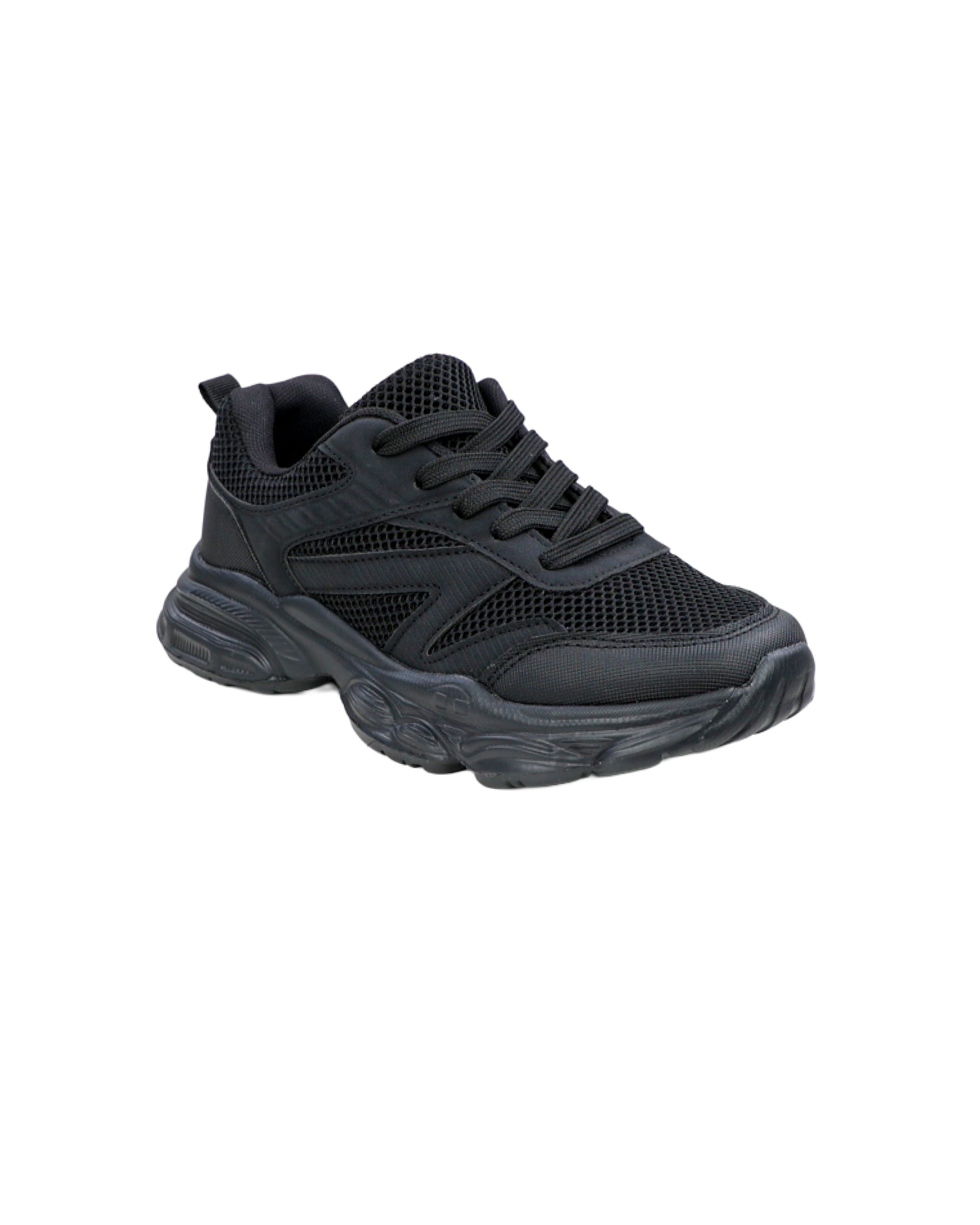Big Boys Lace Up Mesh Inset Chunky Trainer