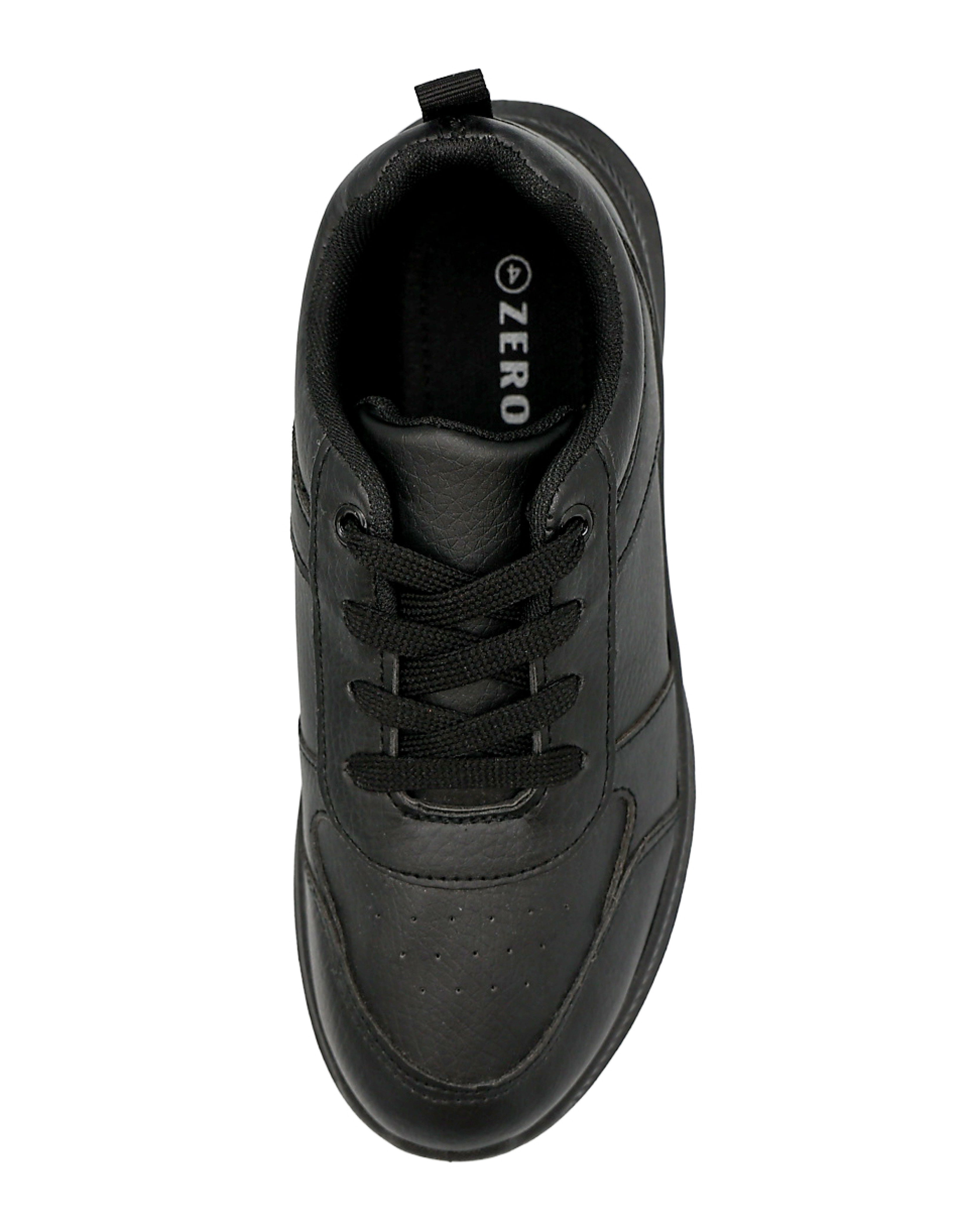 Boys Black Lace Up Trainers