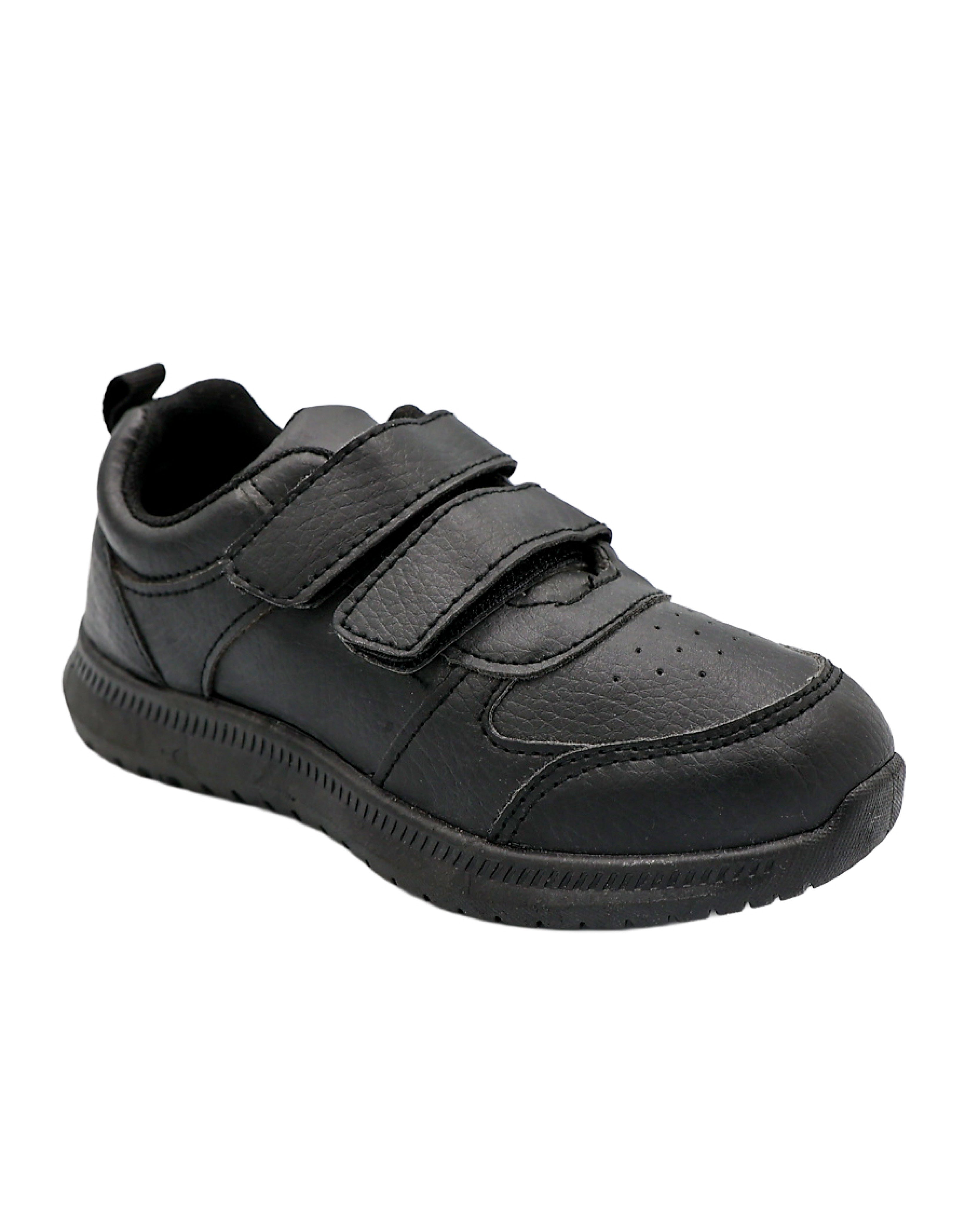 Boys Black Velcro Basic Trainer