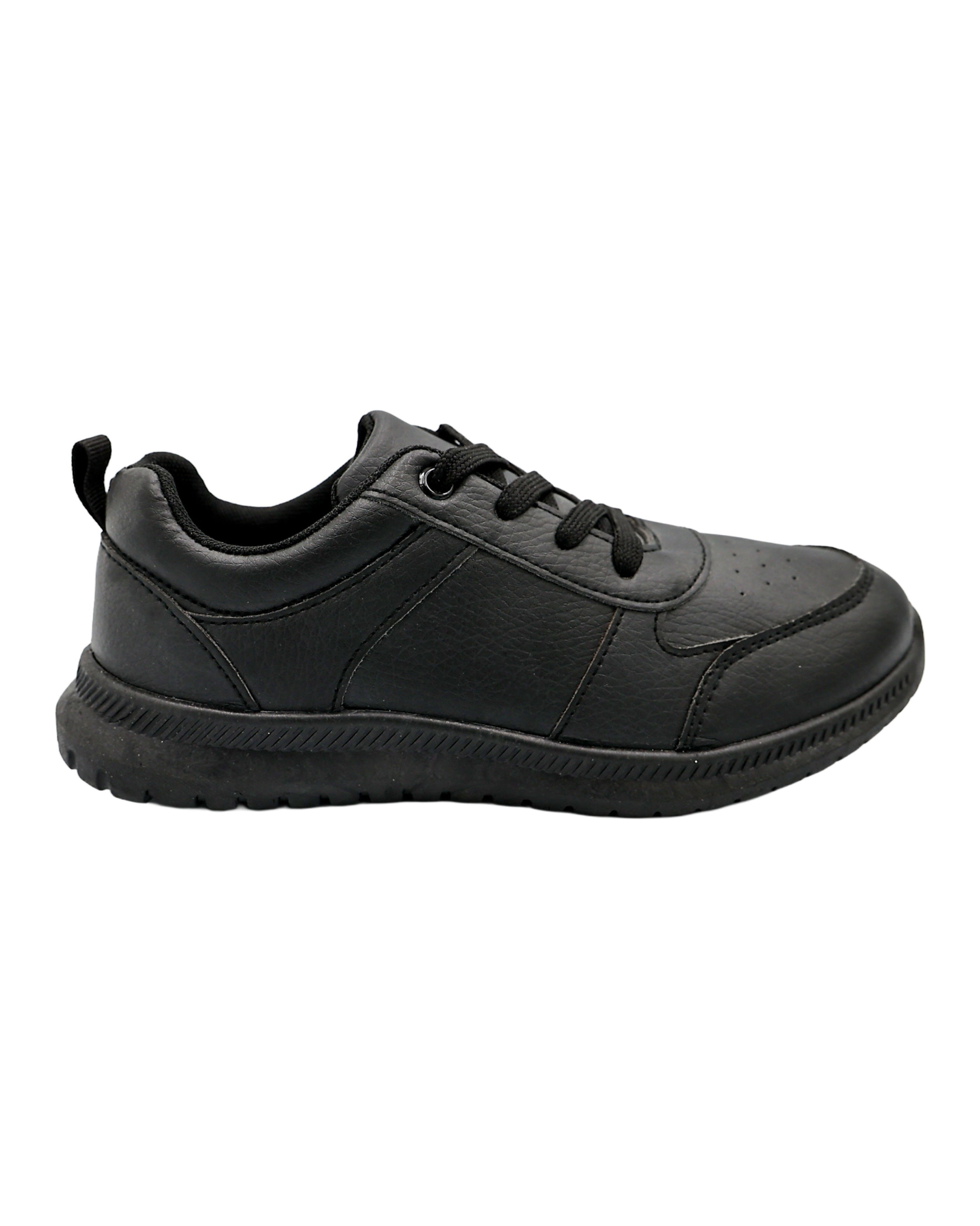 Boys Black Lace Up Basic Trainer