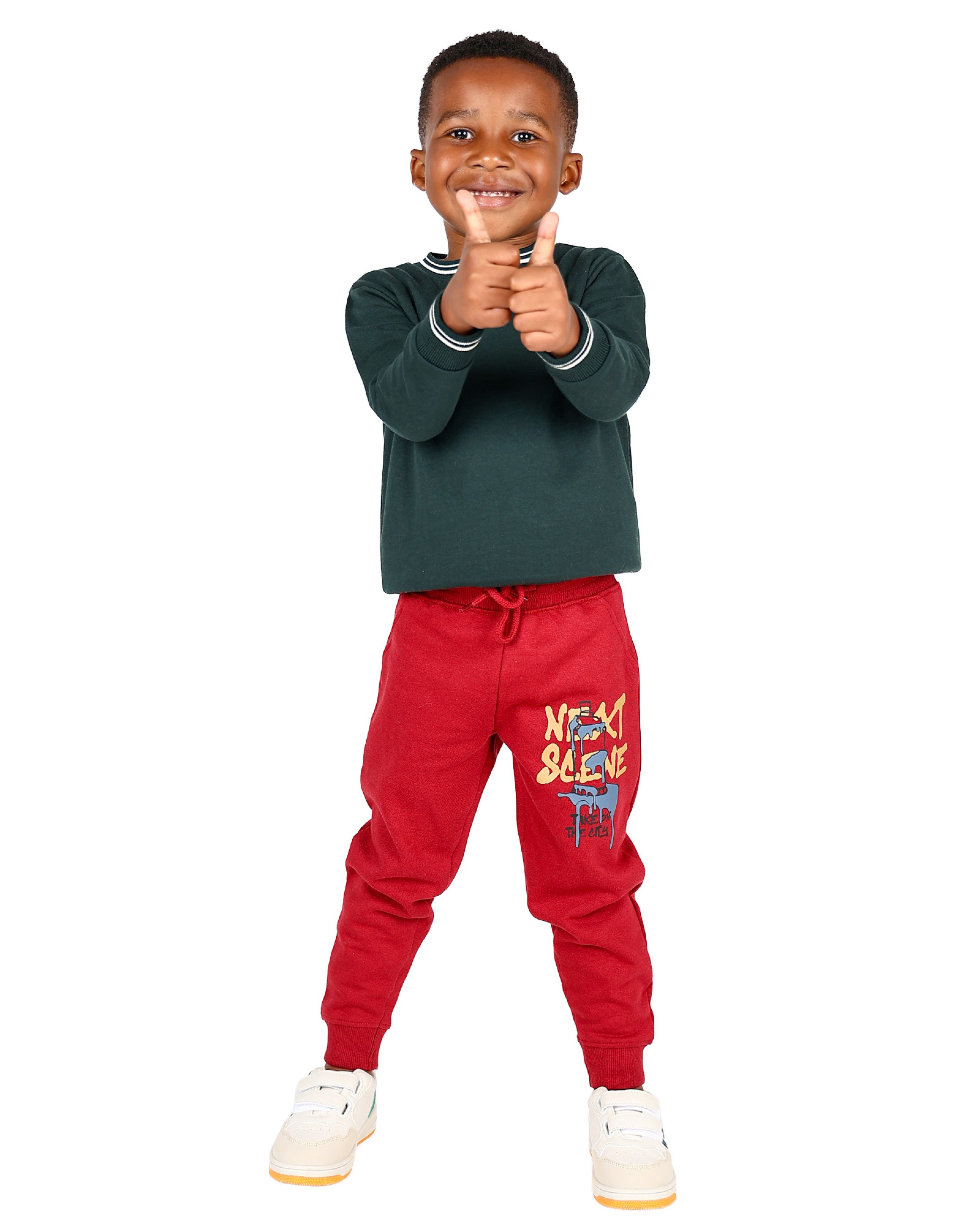 2 Pack Green & Red Trackpants