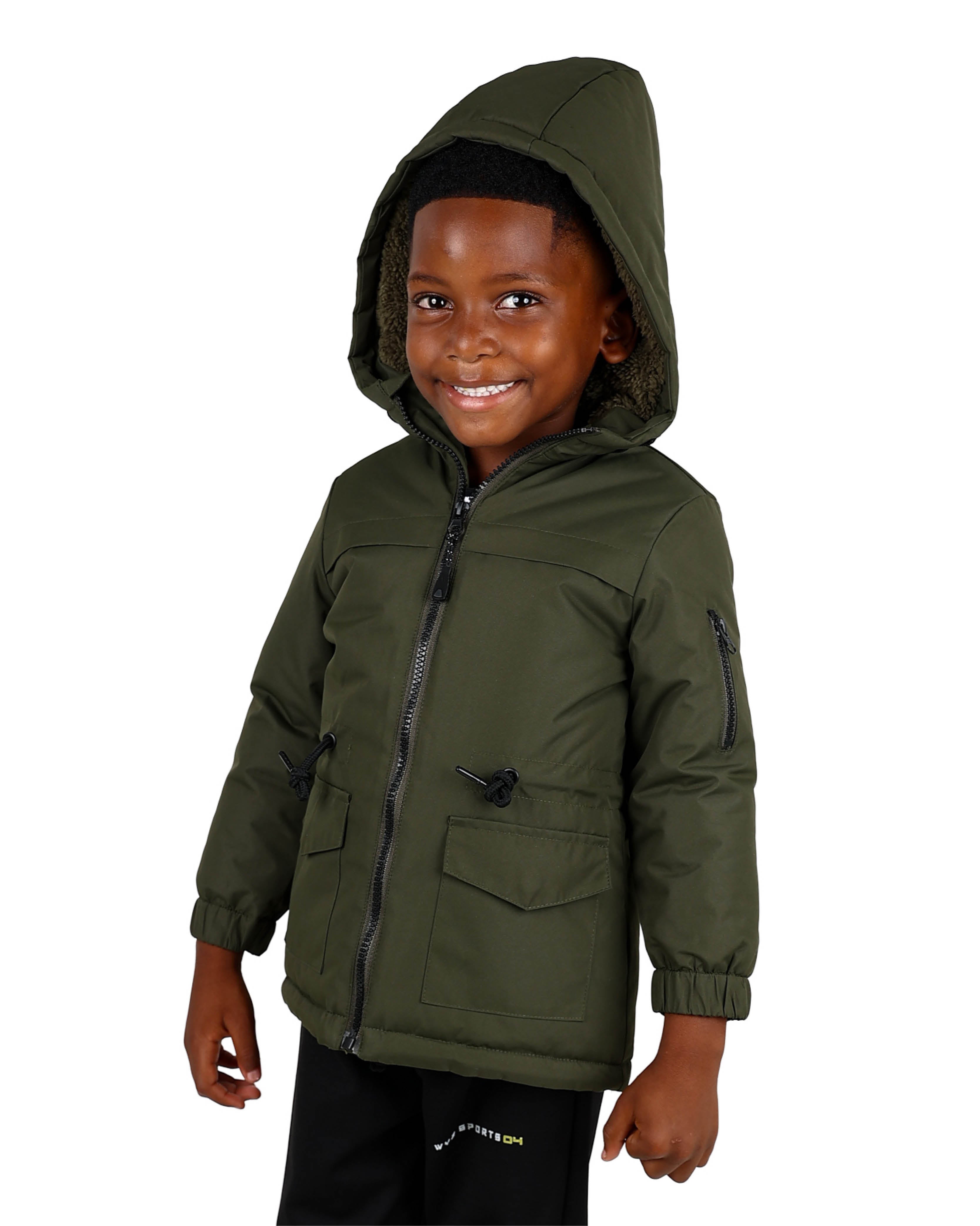 Dark Olive High Low Hooded Jacket