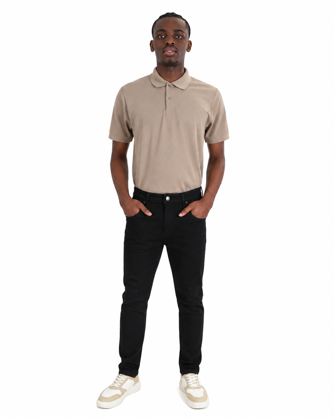 Black Slim Fit Tapered Stretch Jeans