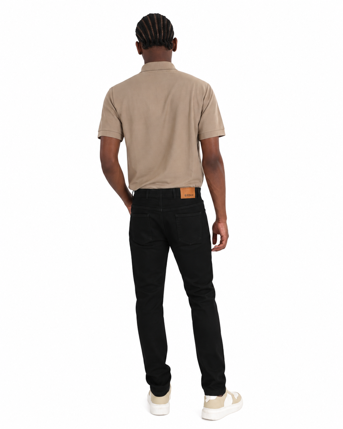Black Slim Fit Tapered Stretch Jeans