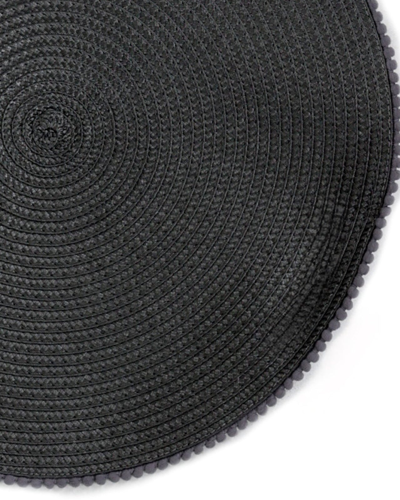 Grey Spiral Bobble Trim Placemat