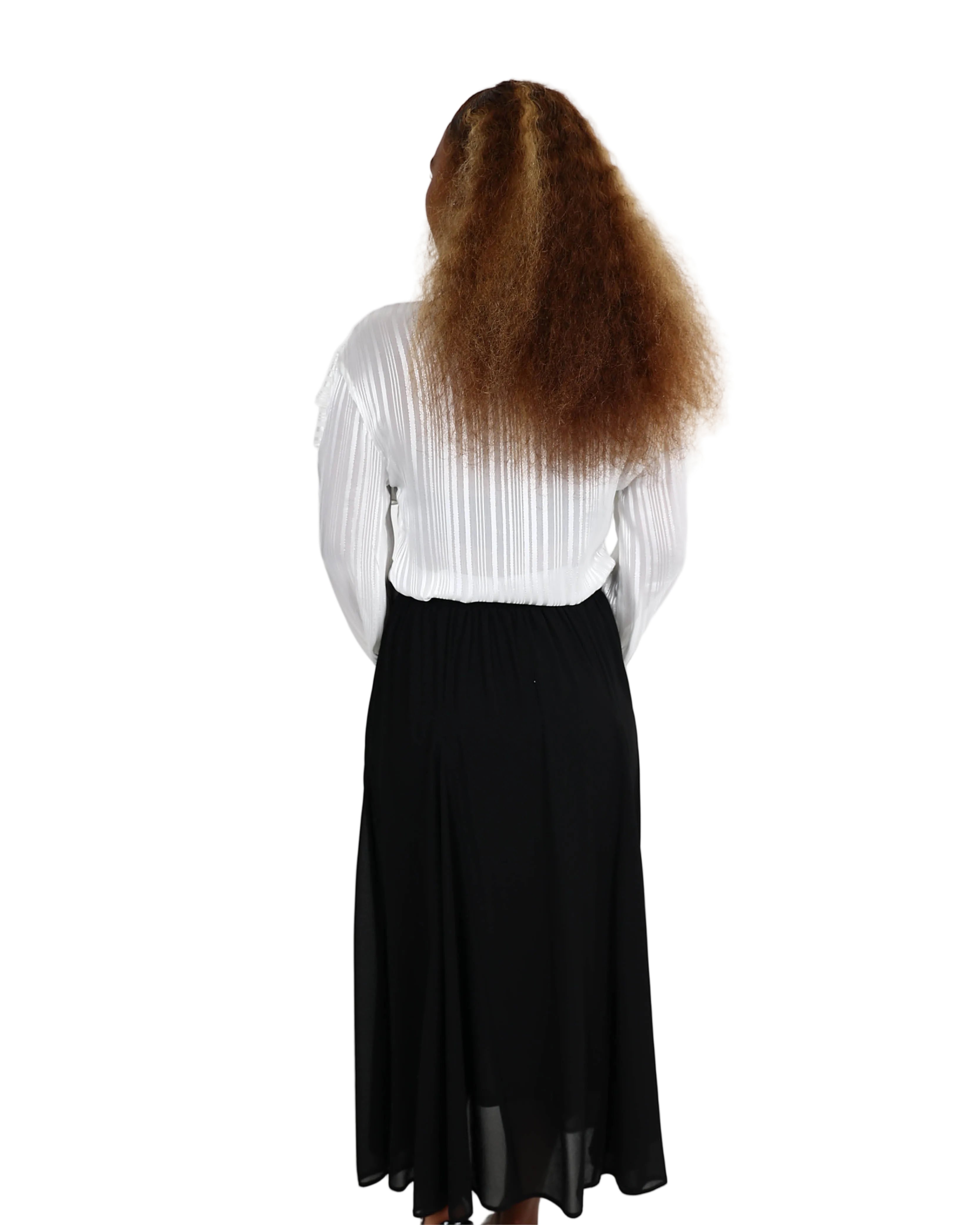 Maxi Flared Lined Black Skirt