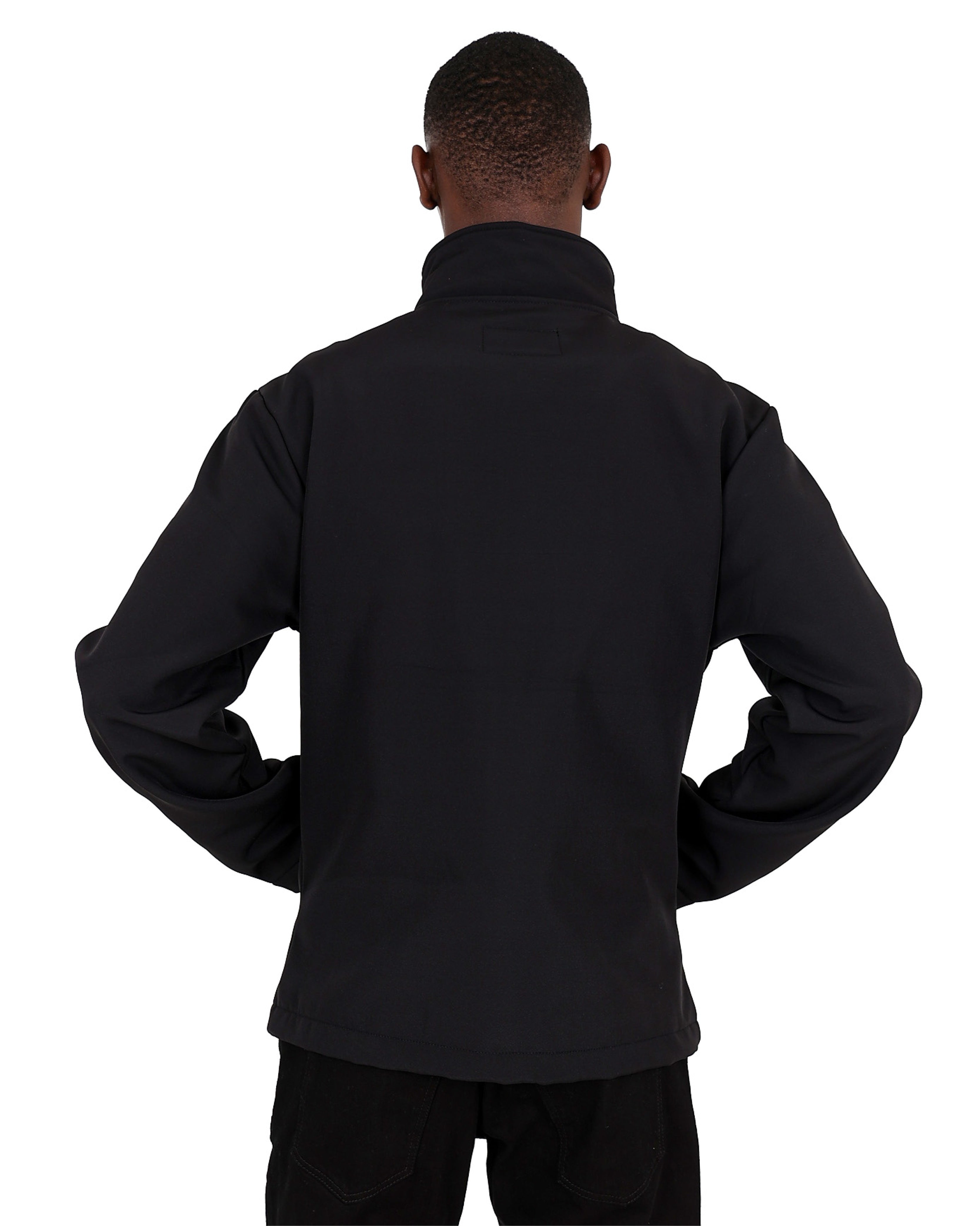 Black Softshell Bonded Fleece Zip Up Jacket
