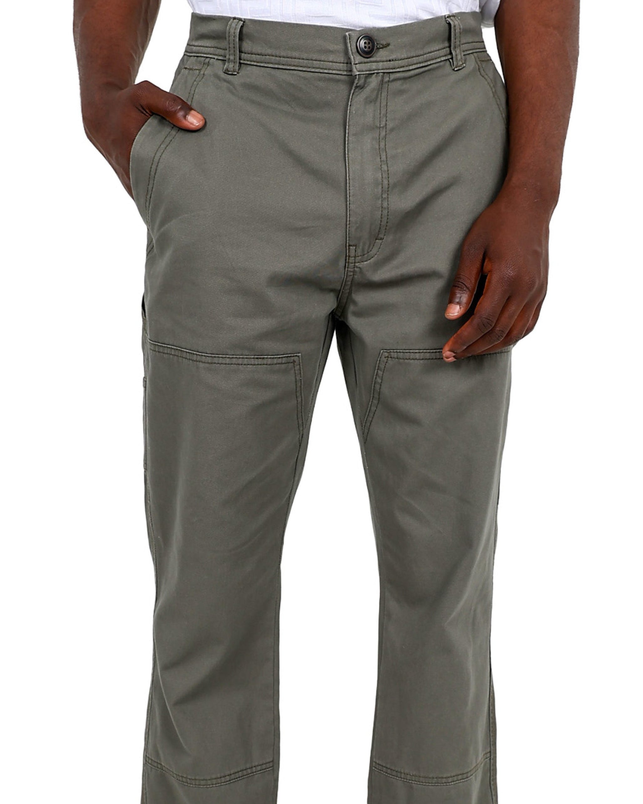 Straight Leg Olive Classic Cotton Carpenter Pant