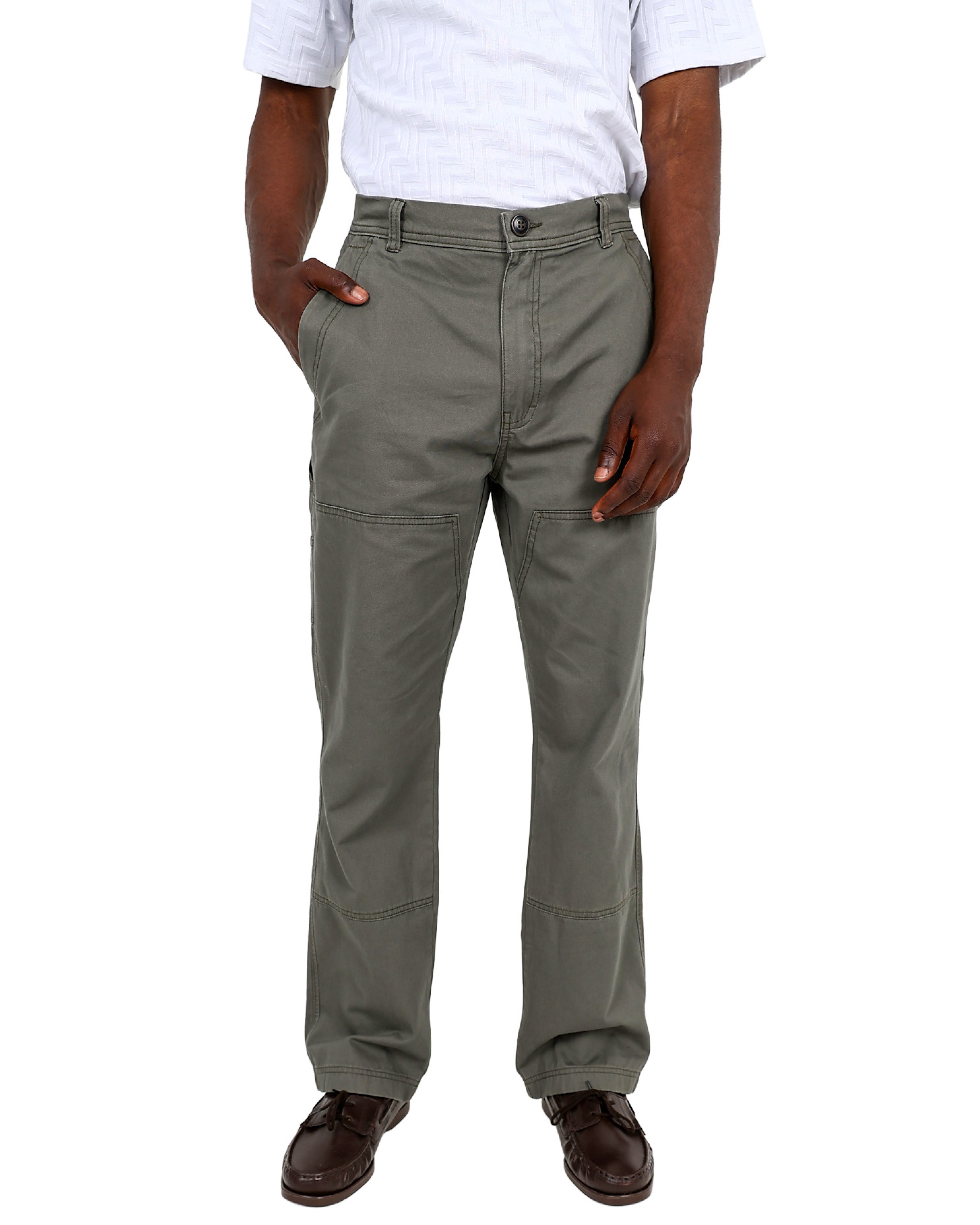 Olive Classic Cotton Straight Leg Carpenter Pant