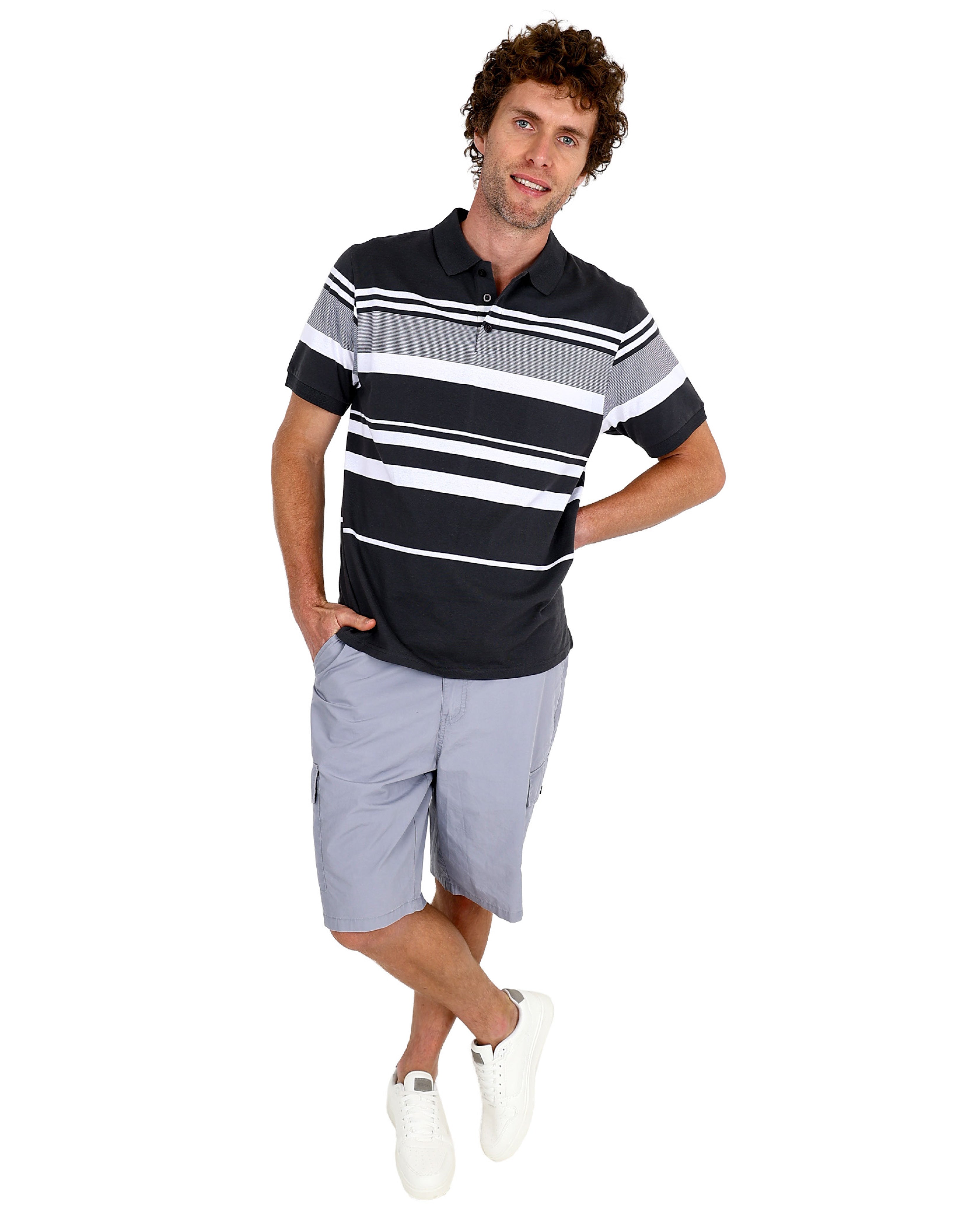 Short Sleeve Stipe Yarn Dyed Golfer