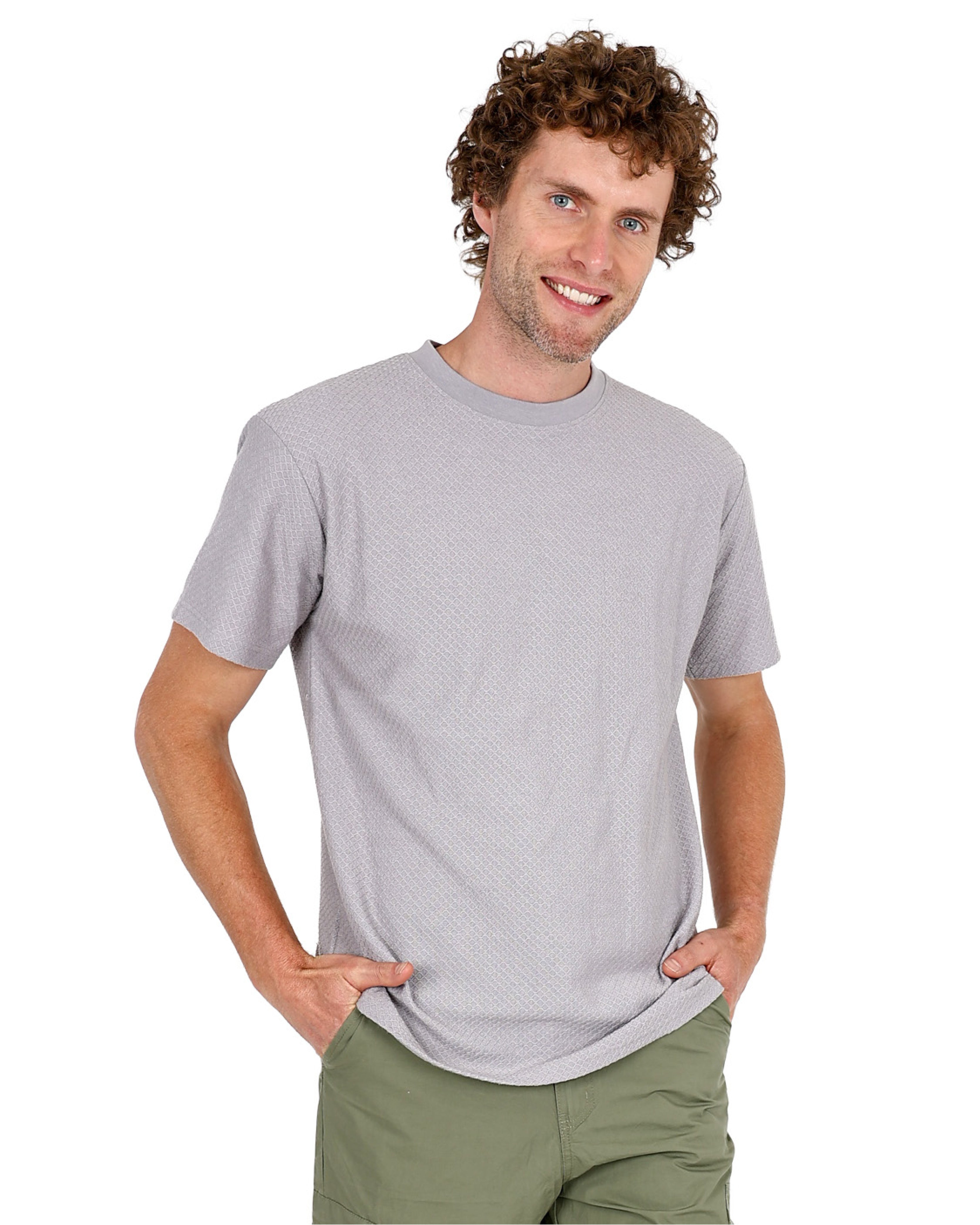 Short Sleeve Silver Jacquard T-Shirt
