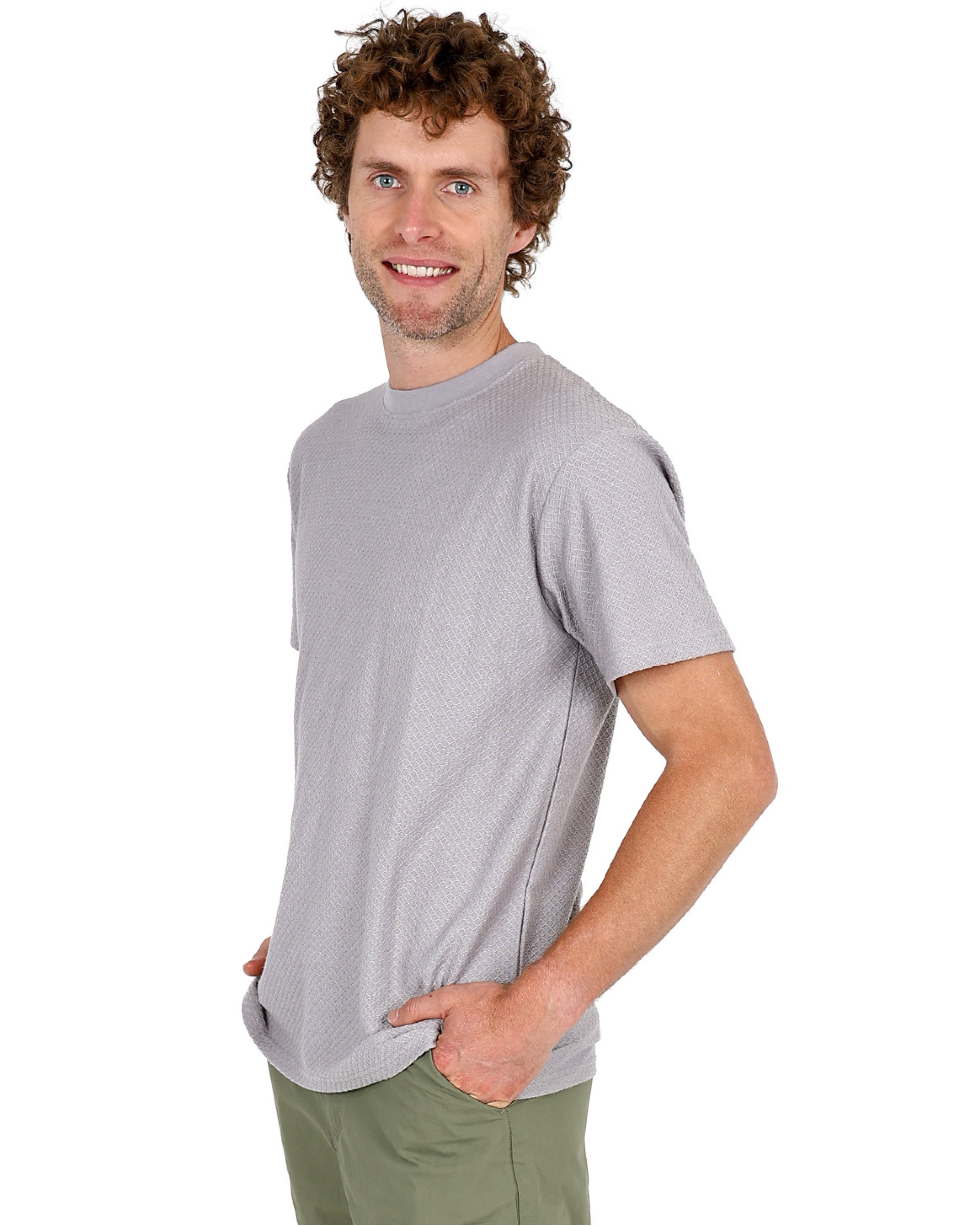 Short Sleeve Silver Jacquard T-Shirt