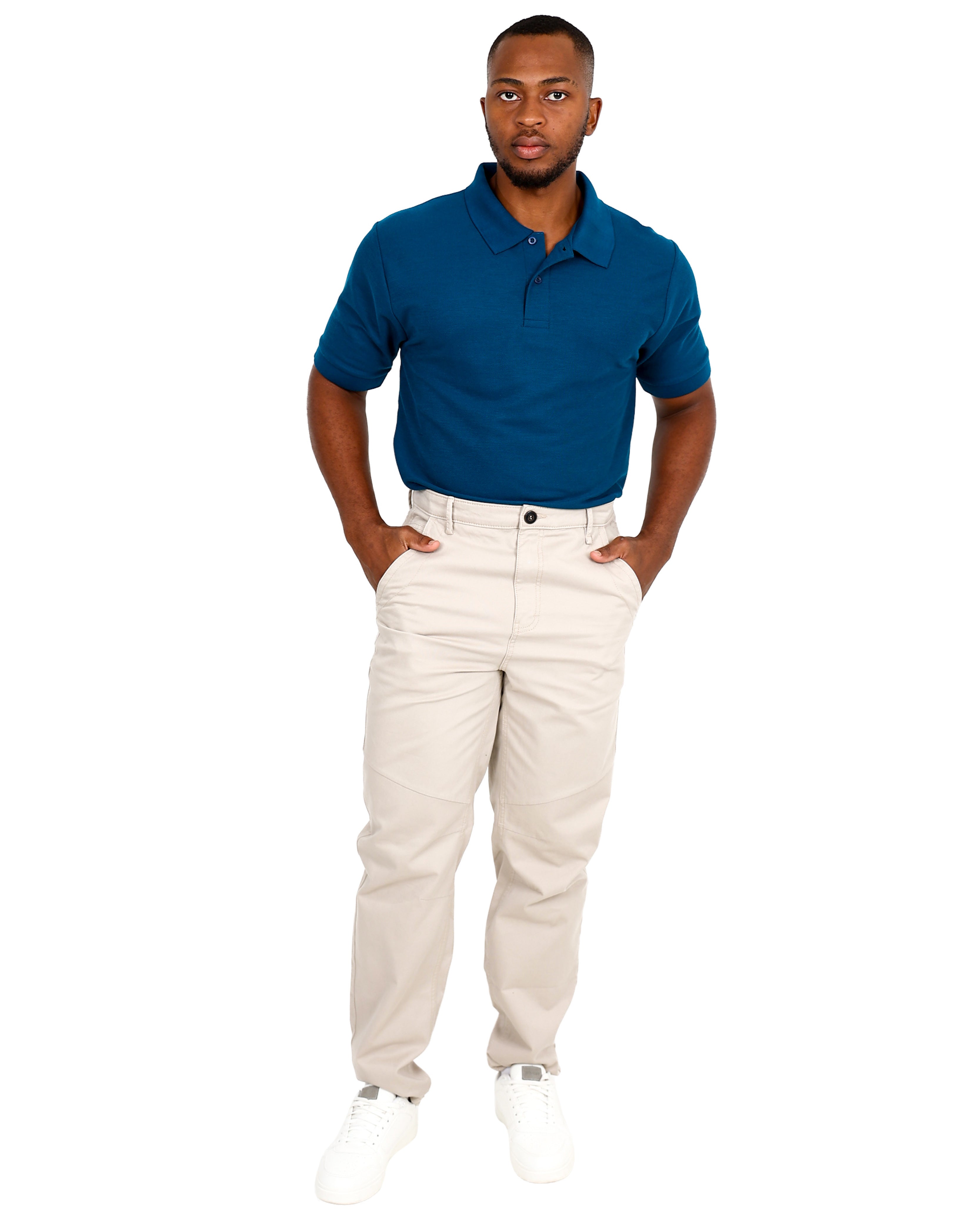 Stone Casual Straight Leg Cotton Pant