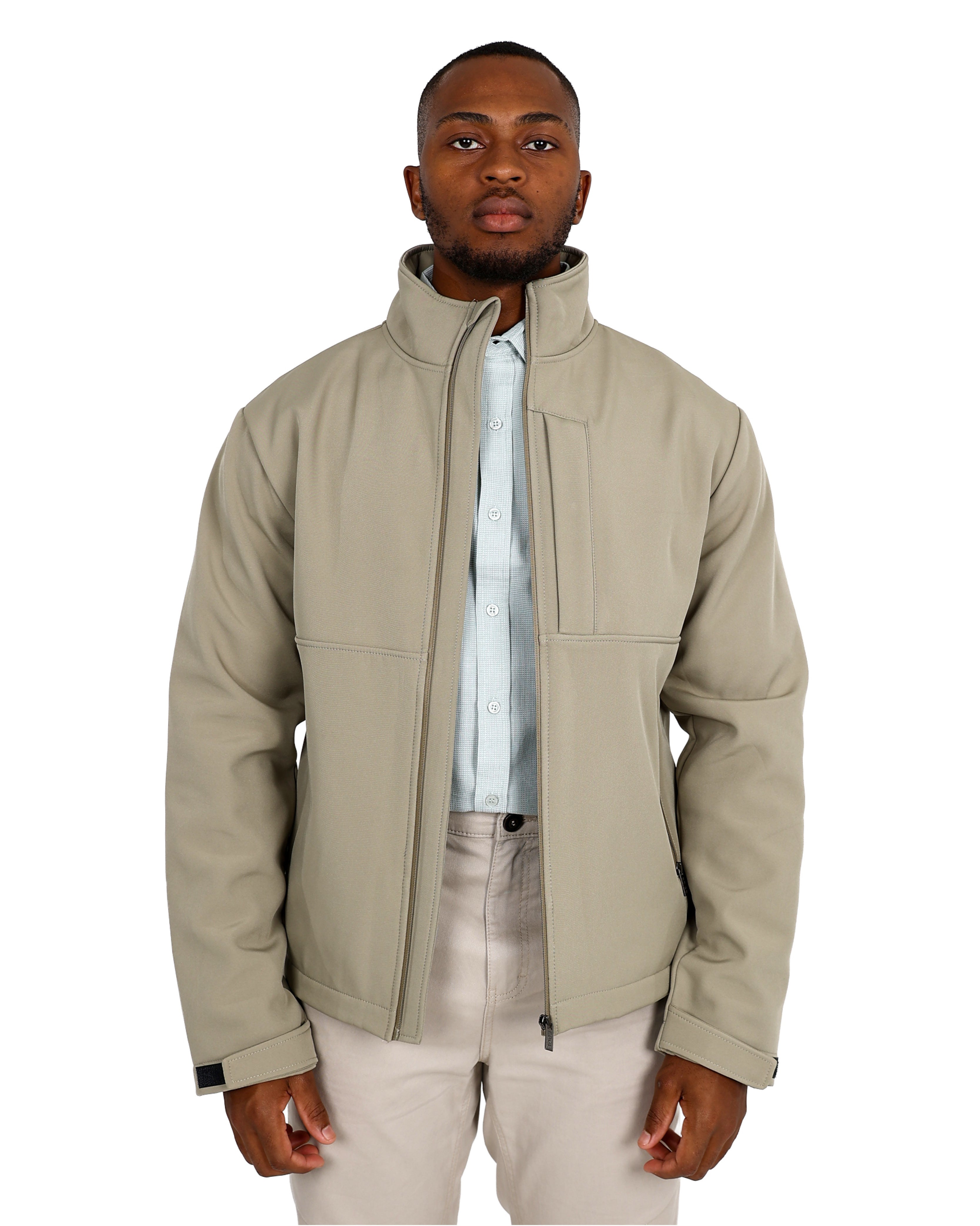 Stone Softshell Bonded Fleece Zip Up Jacket