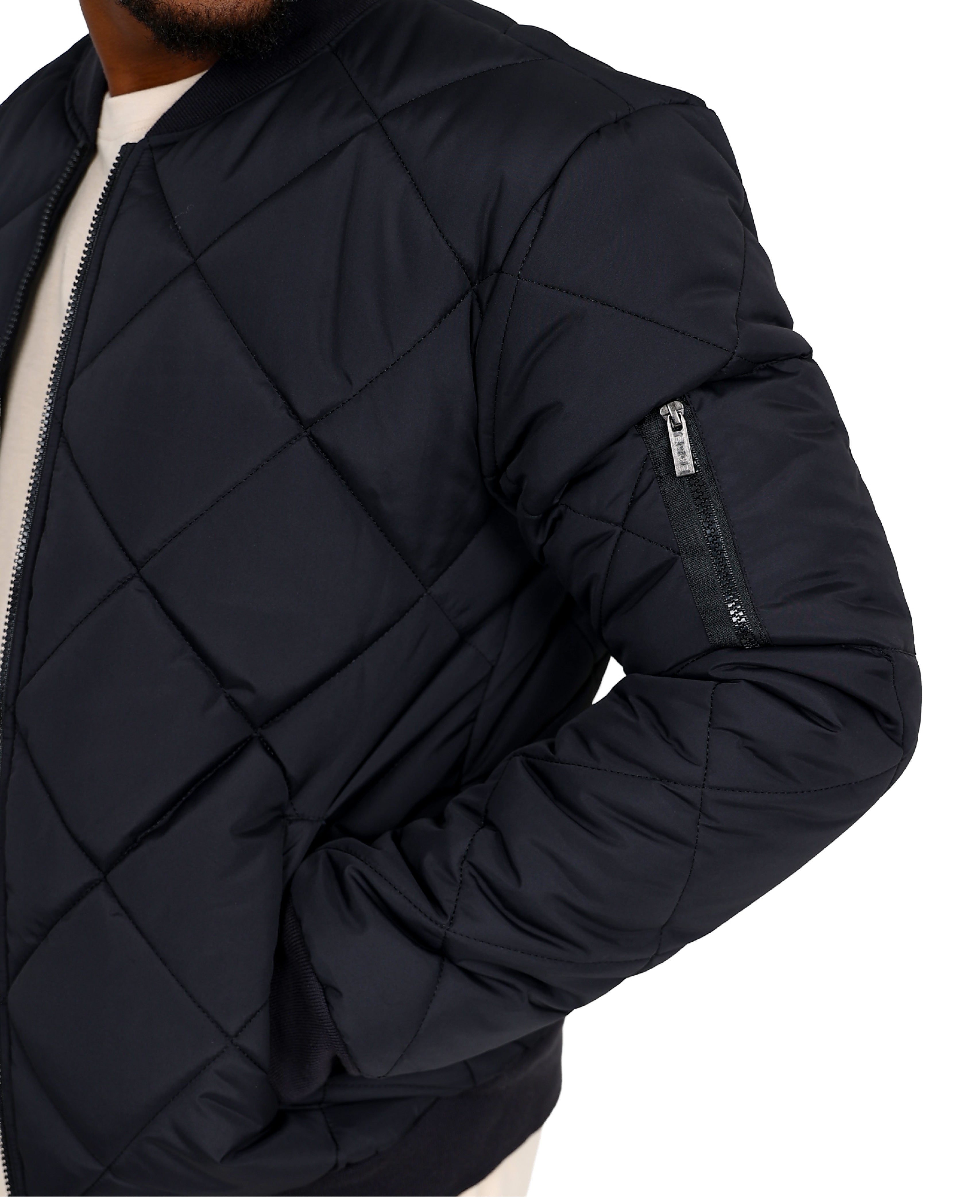 Black Diamond Quilted Puffer Jacket