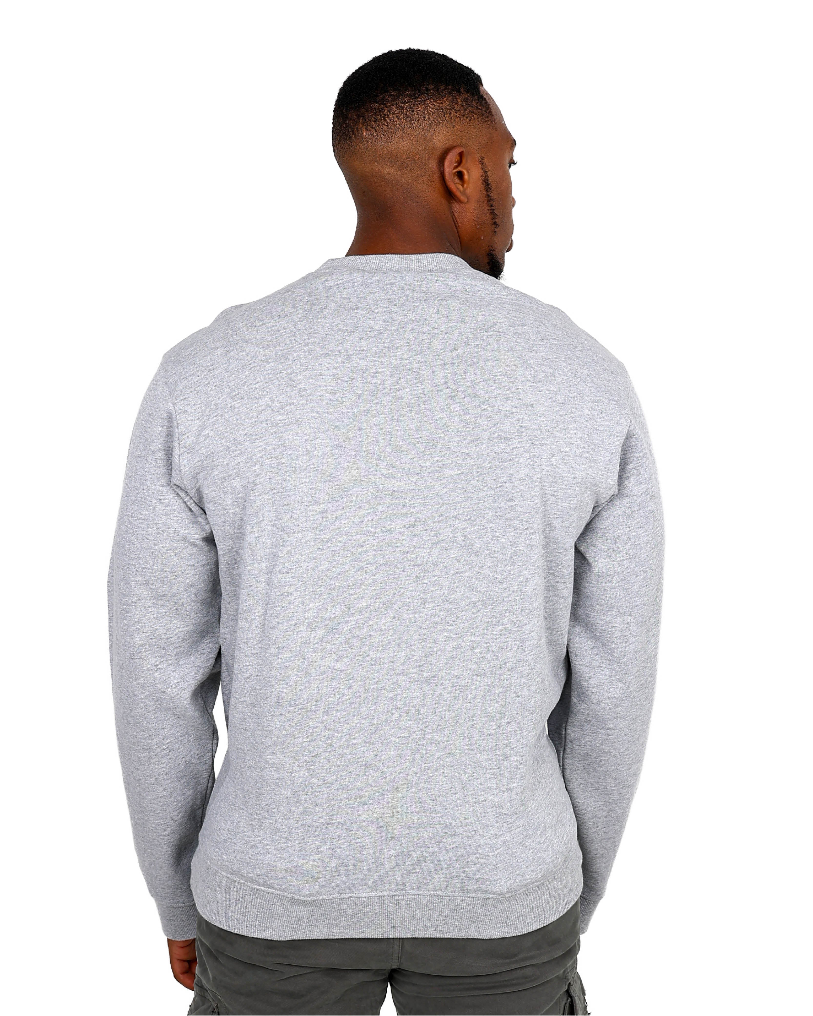 Long Sleeve Grey Mélange Fleece Sweatshirt