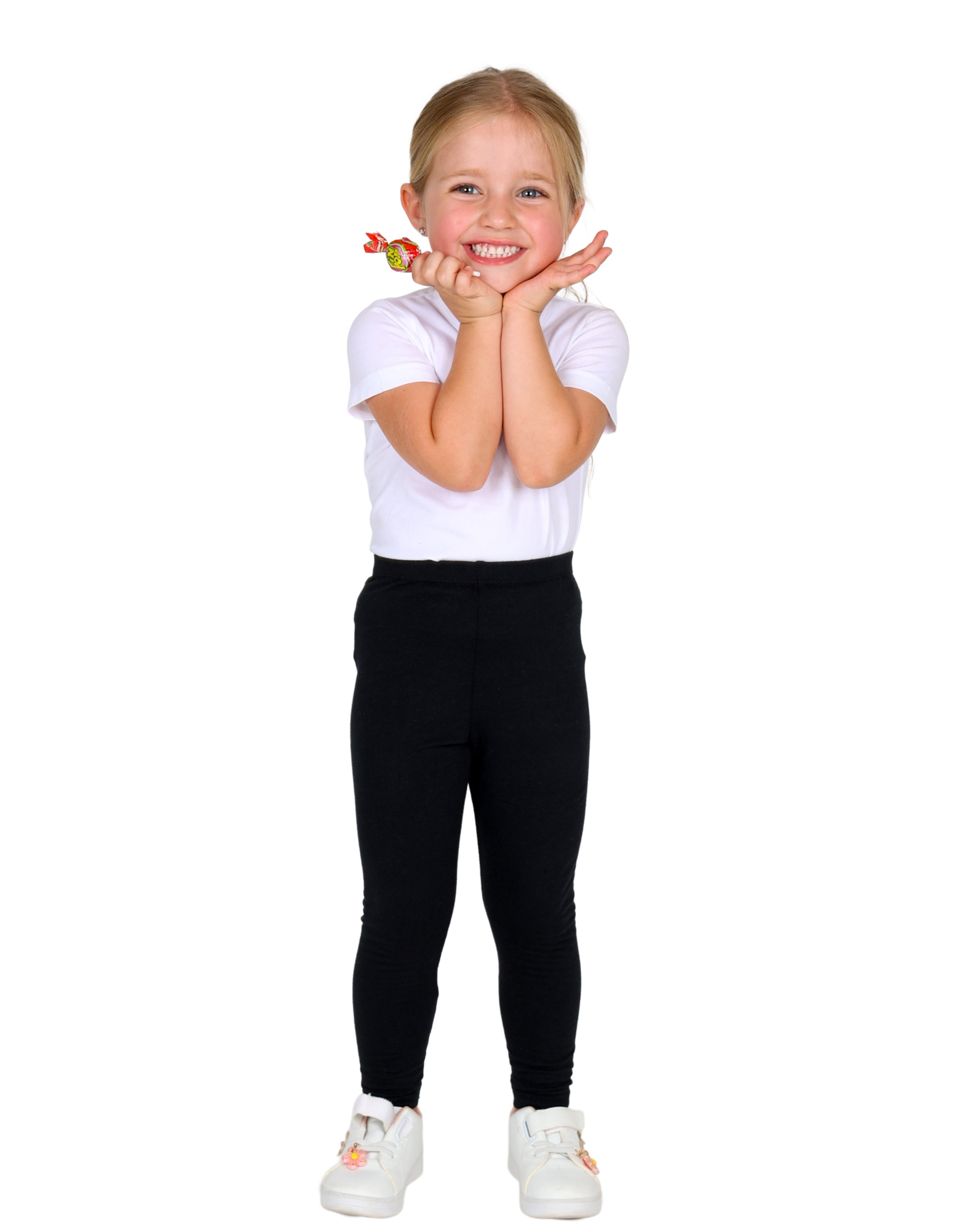Black Cotton Lycra Blend Leggings