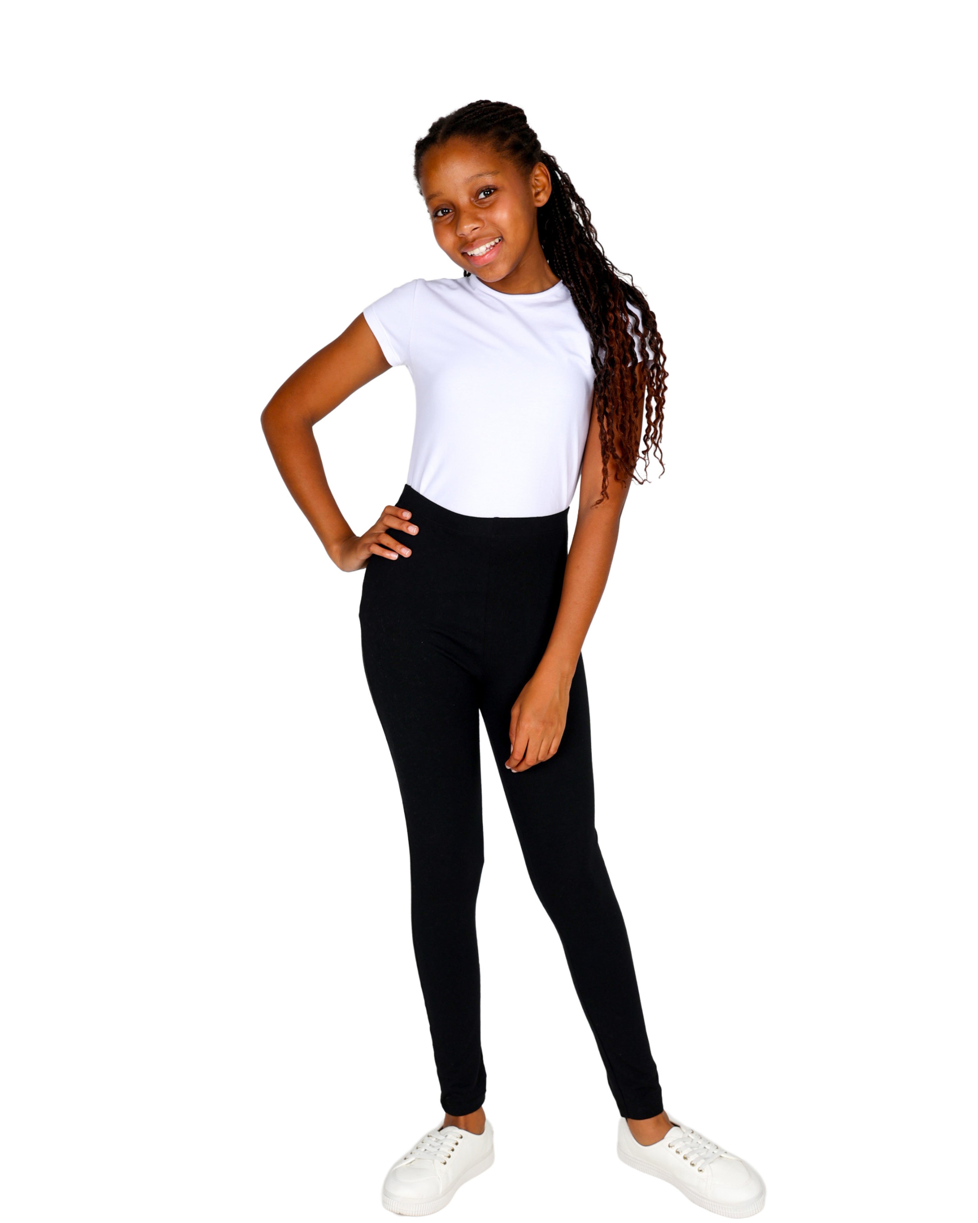 Black Cotton Spandex Leggings