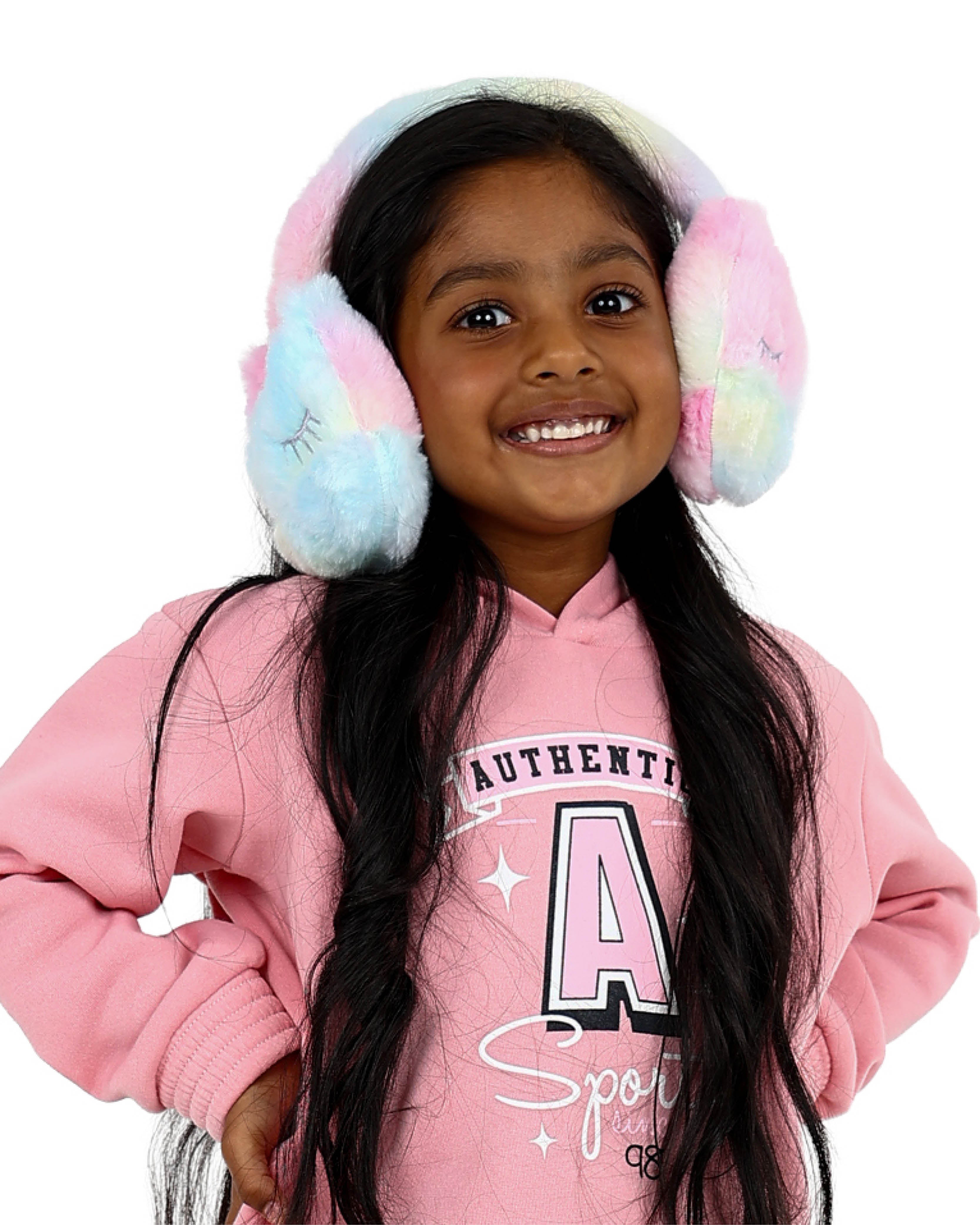 Rainbow Plush Kitten Earmuffs