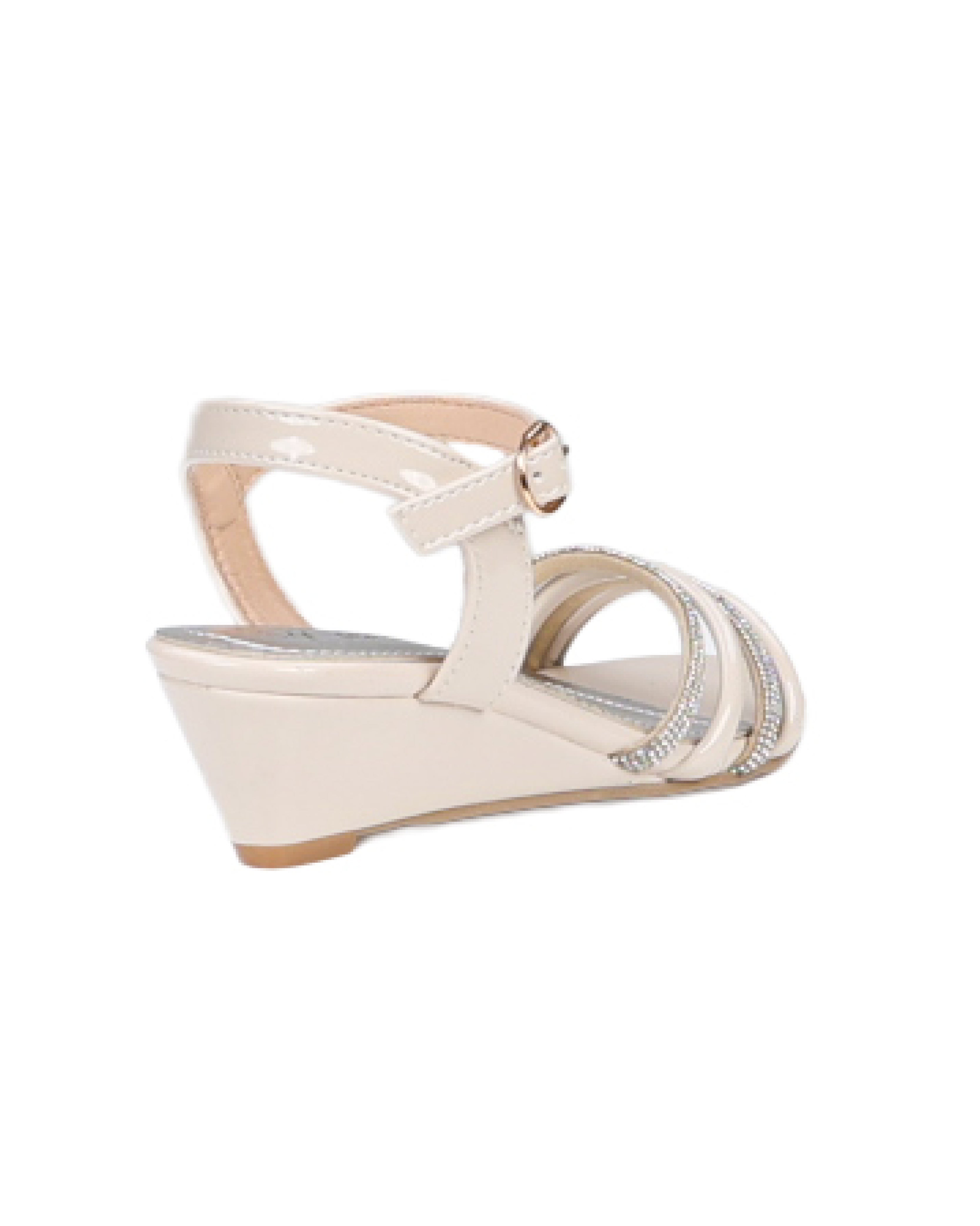 Big Girls Diamante Strap Wedge Sandal