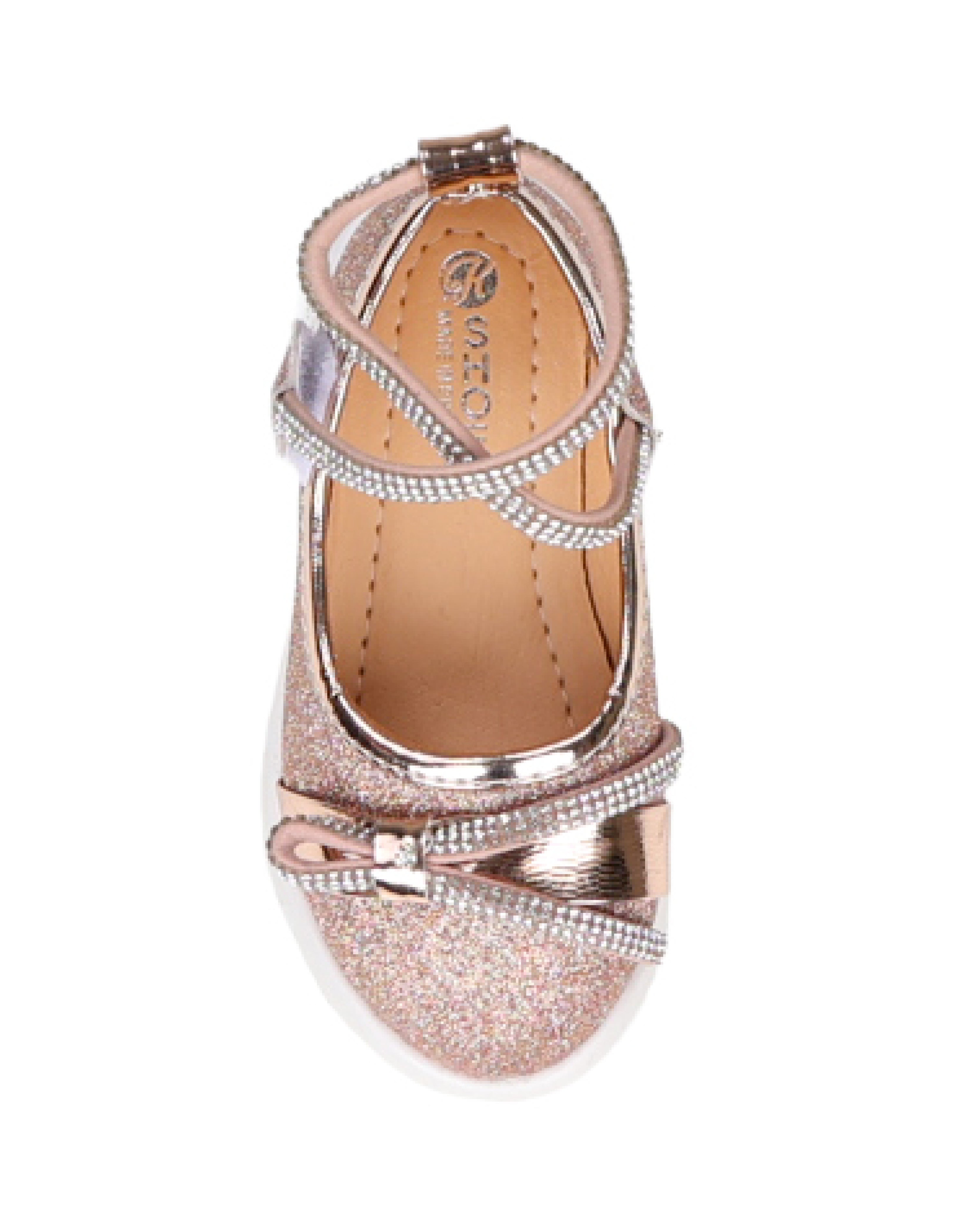Small Girls Glitter Pump With Diamante Straps