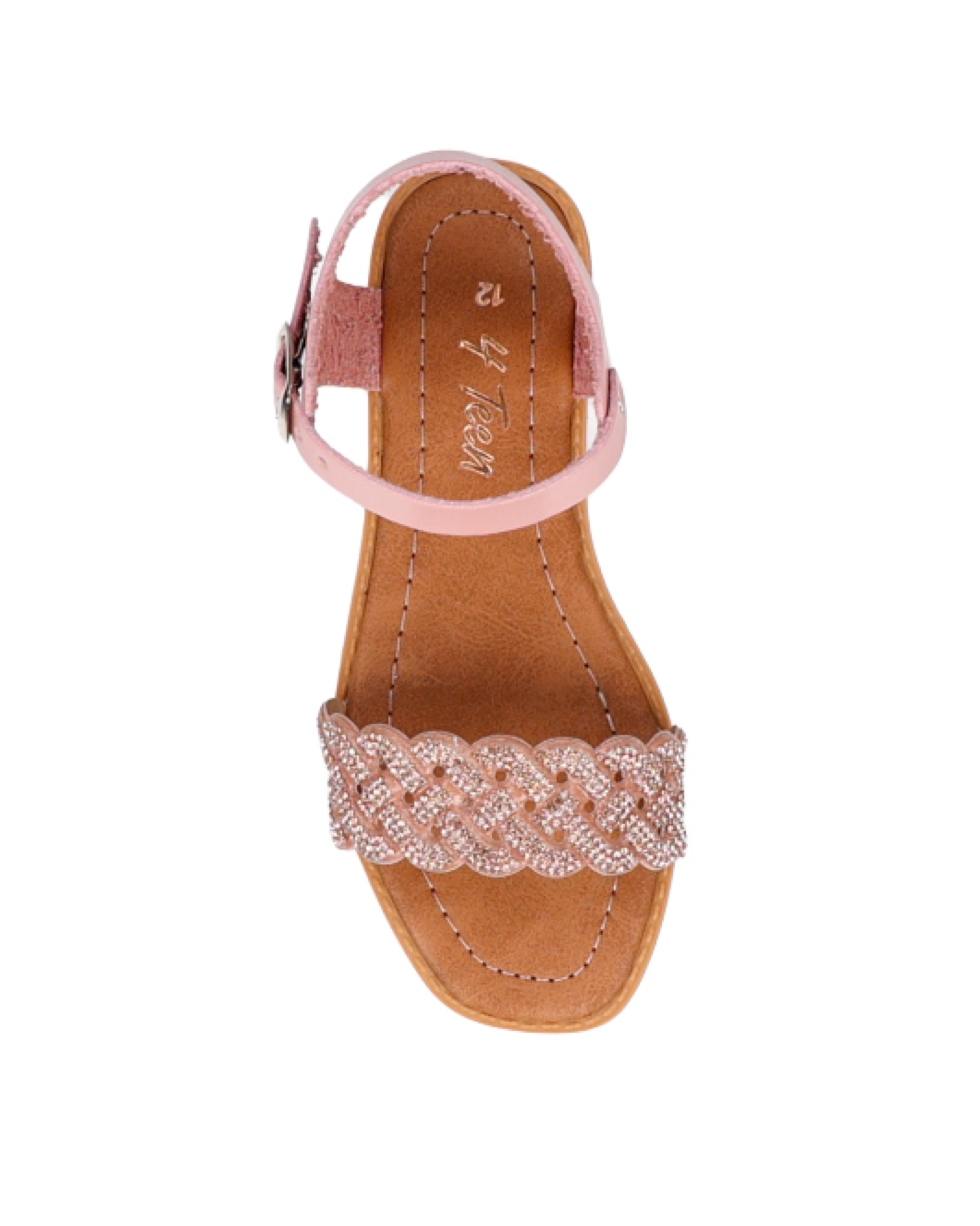 Big Girls Embellished Band Rose Gold Sandal
