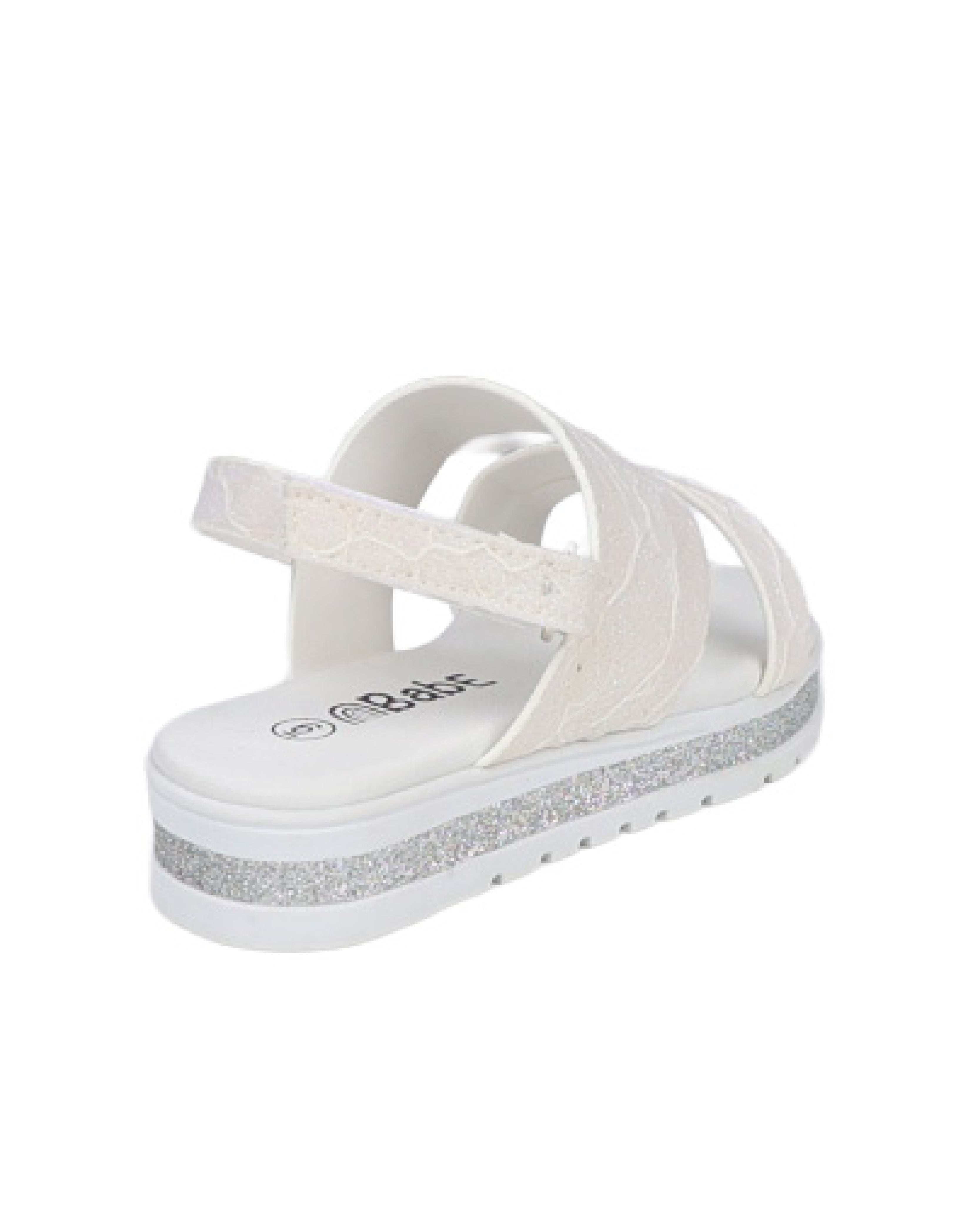 Girls Asymmetric Glitter Lace Comfort Sandal