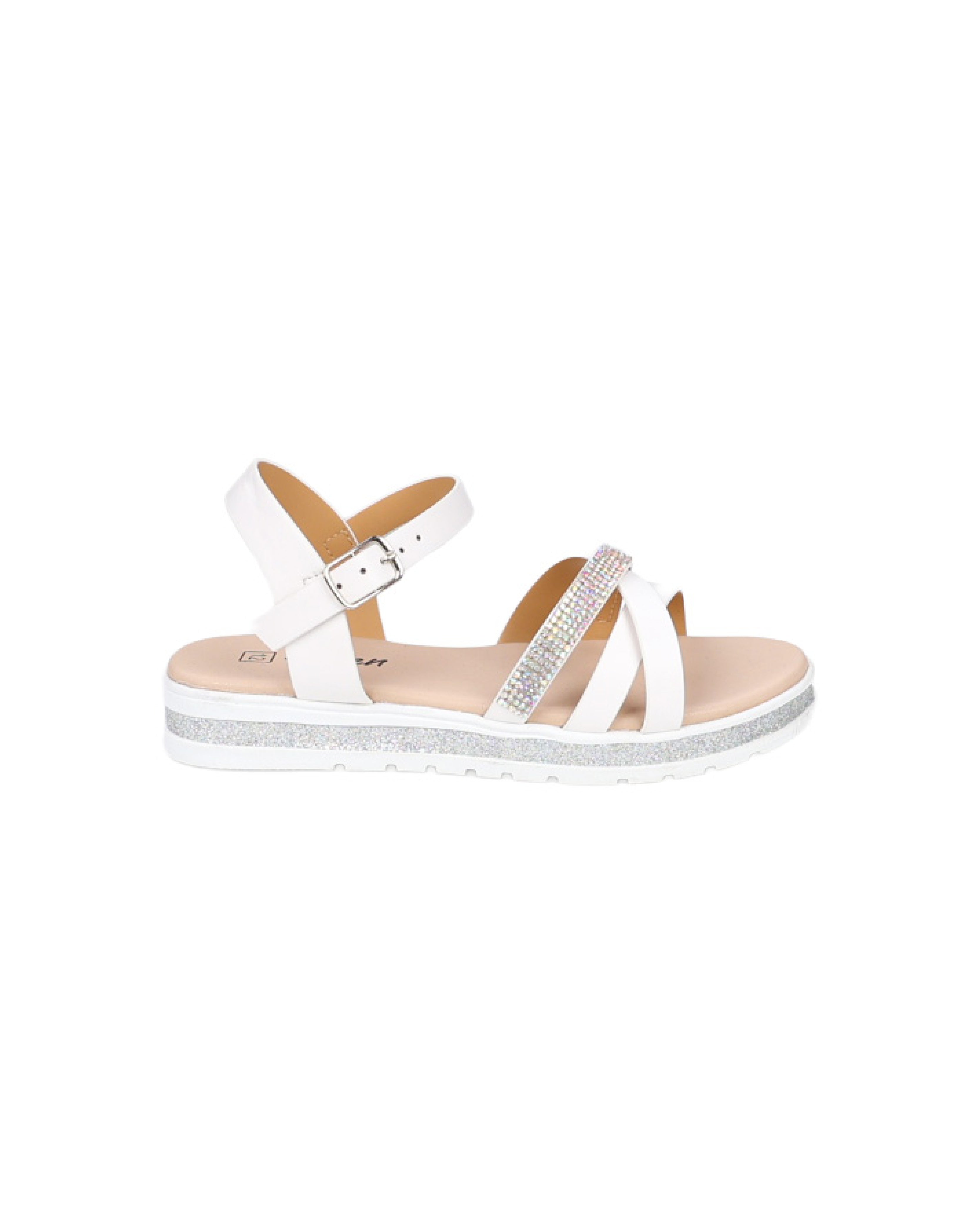 Girls Embellished Strap Detail Comfort Sandal