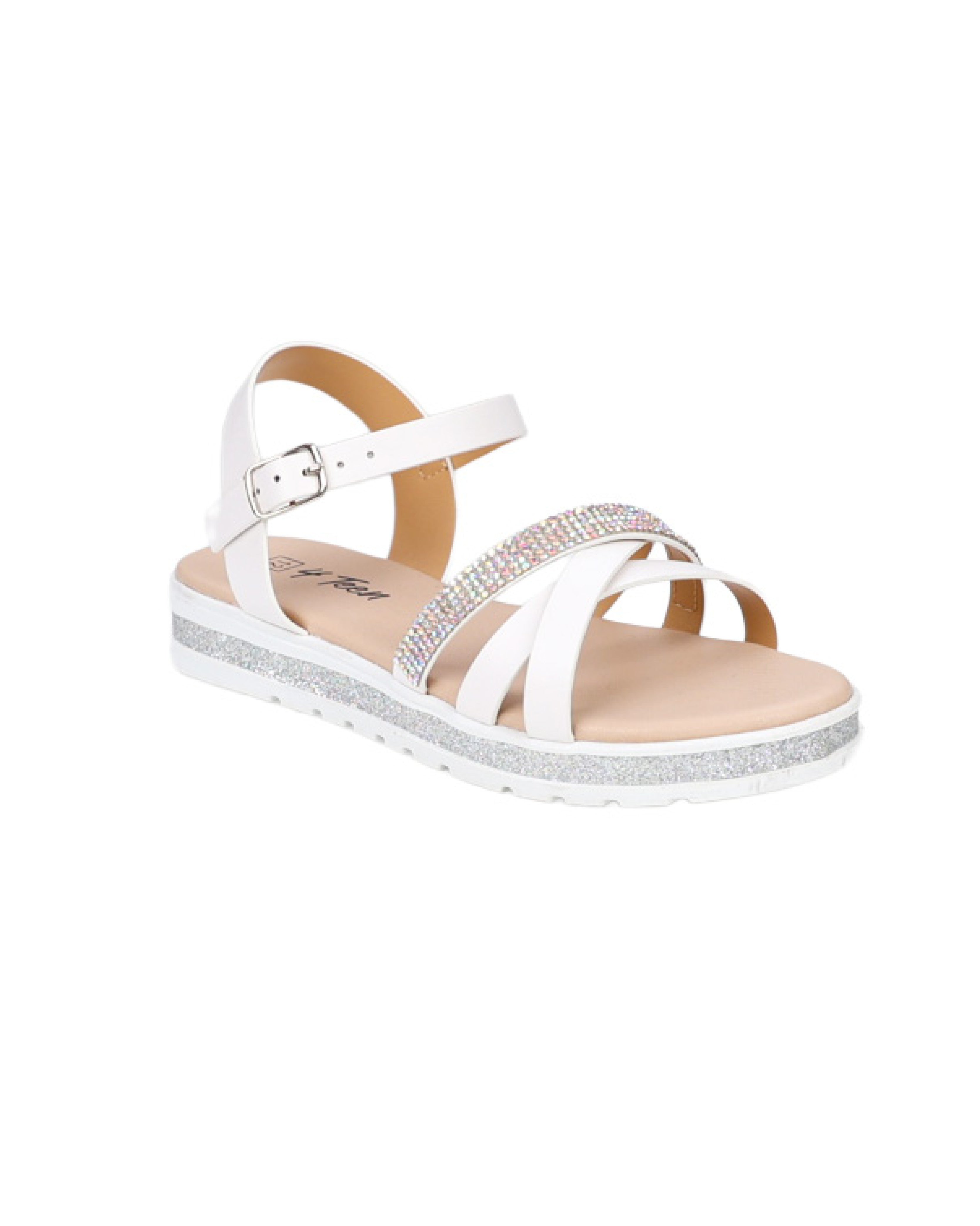 Girls Embellished Strap Detail Comfort Sandal