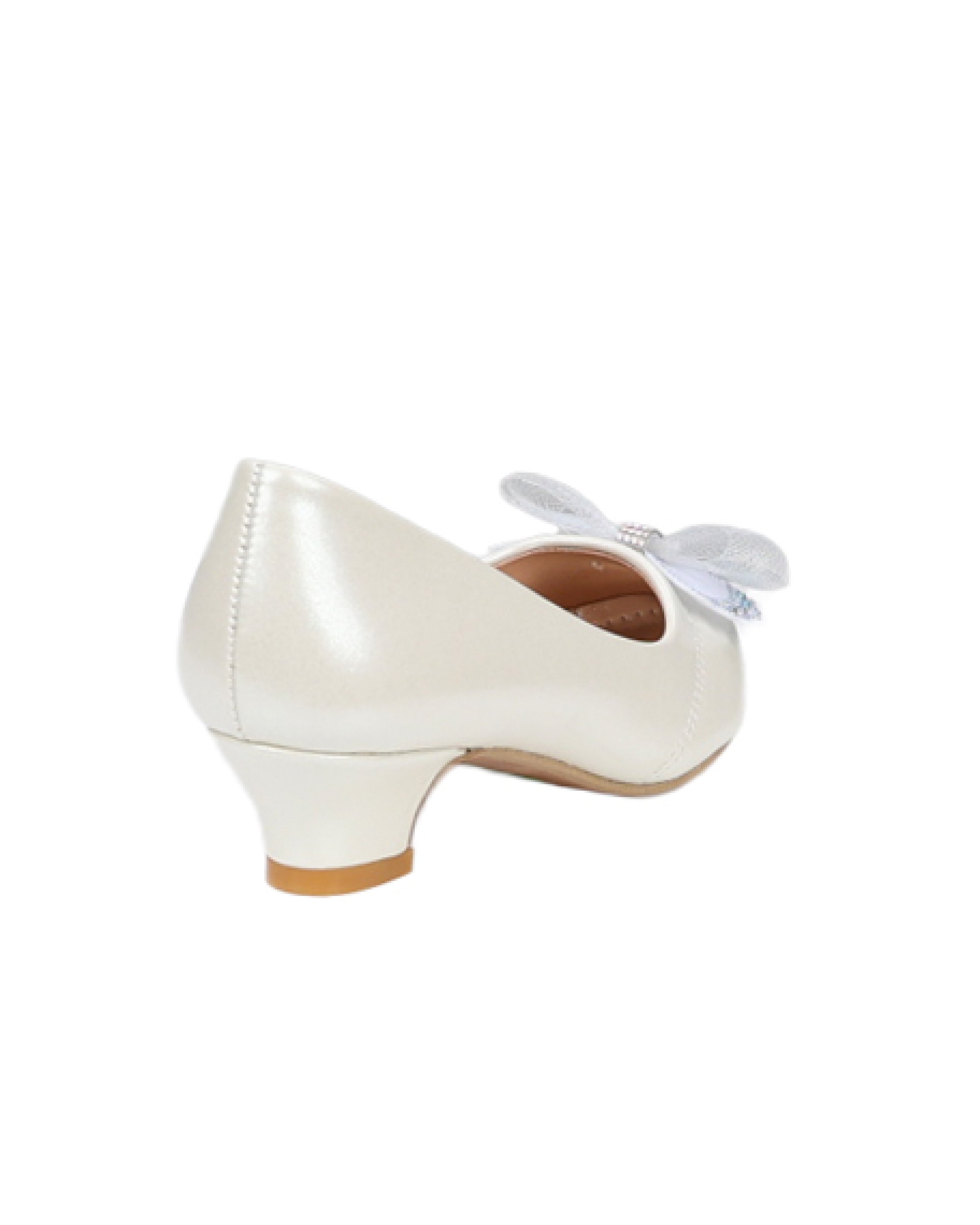 Girls Embellished Bow Court Shoe