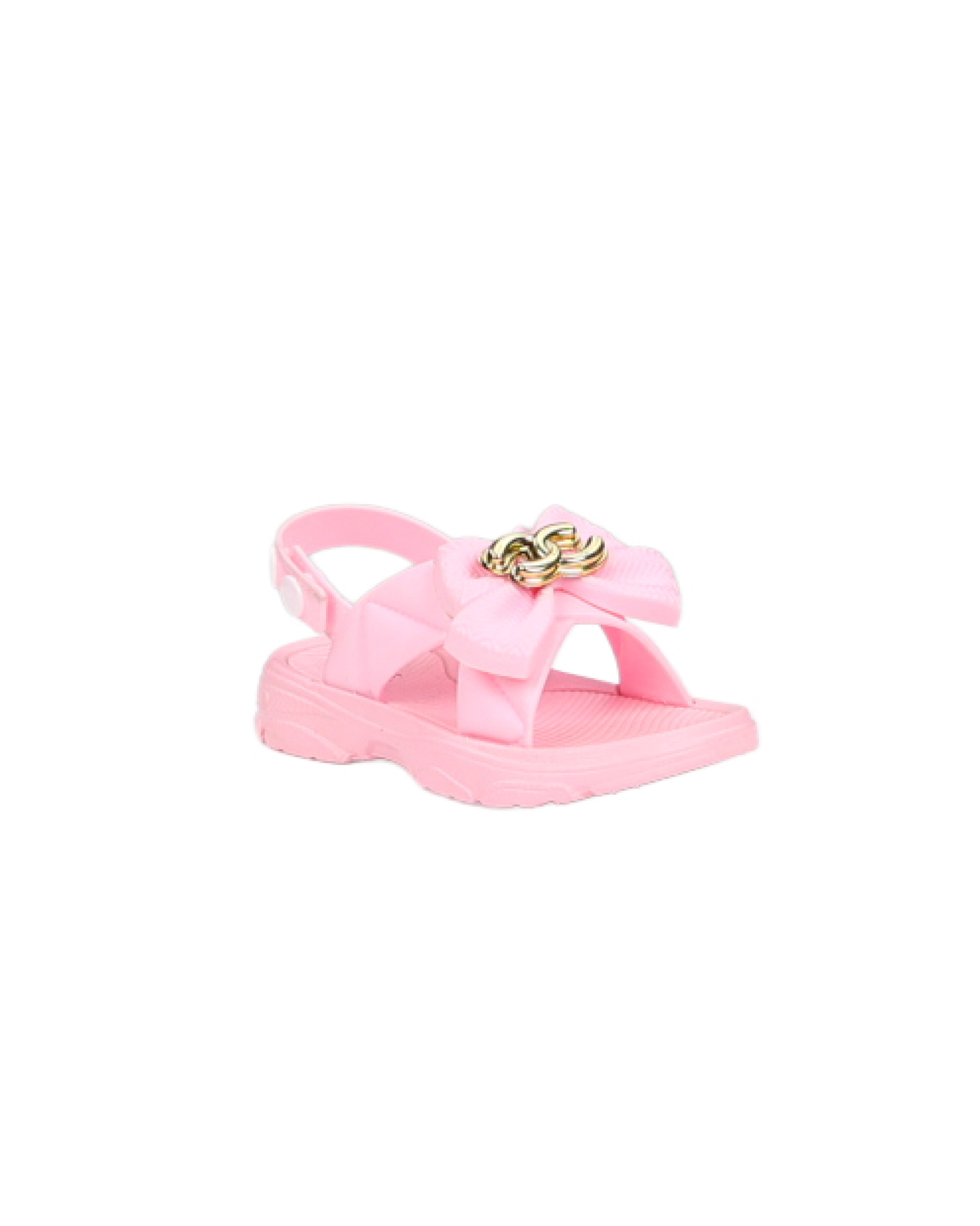 Girls Embellished Chain Bow Detail Jelly Sandal