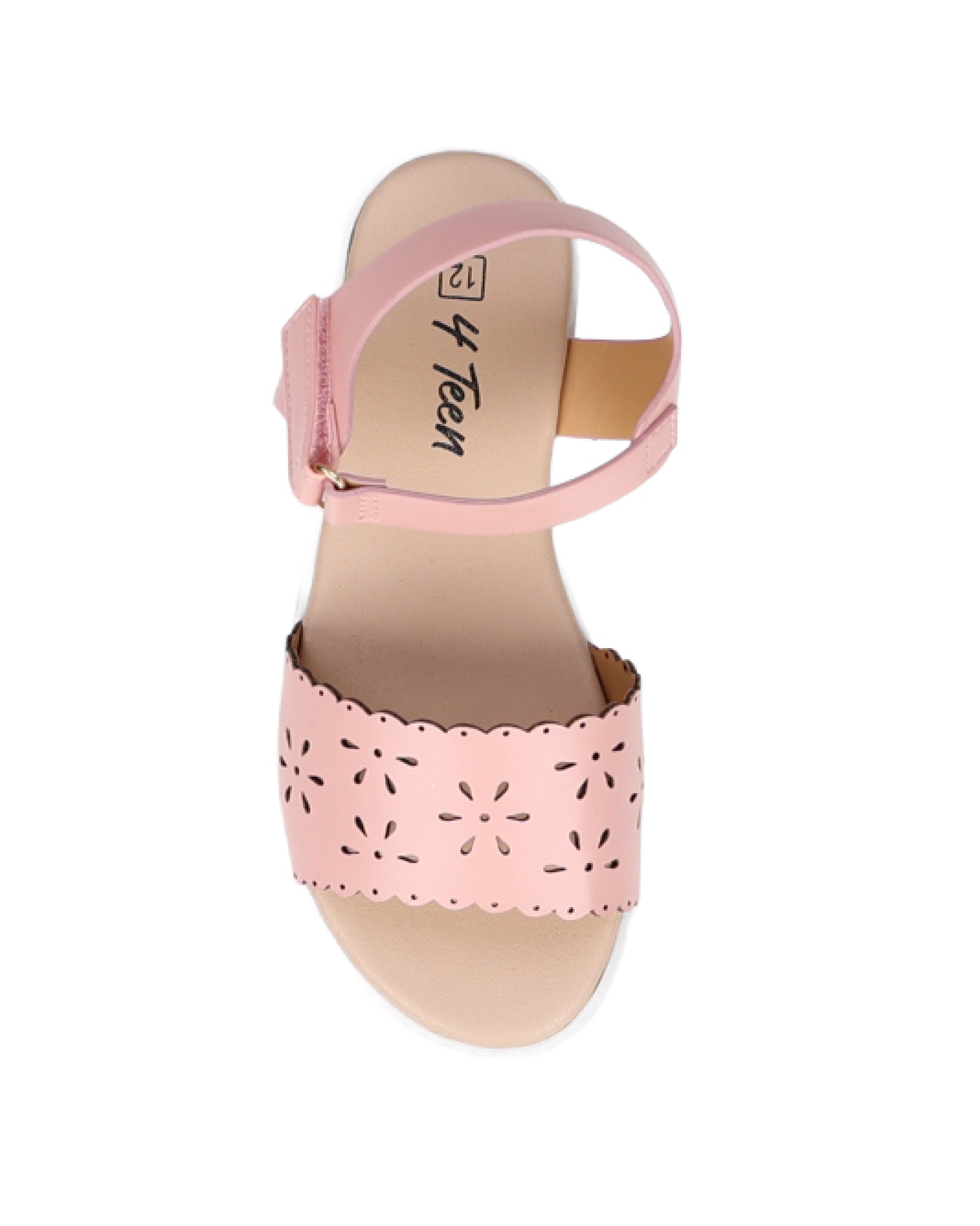 Girls Laser Cut Band Glitter Comfort Sandal