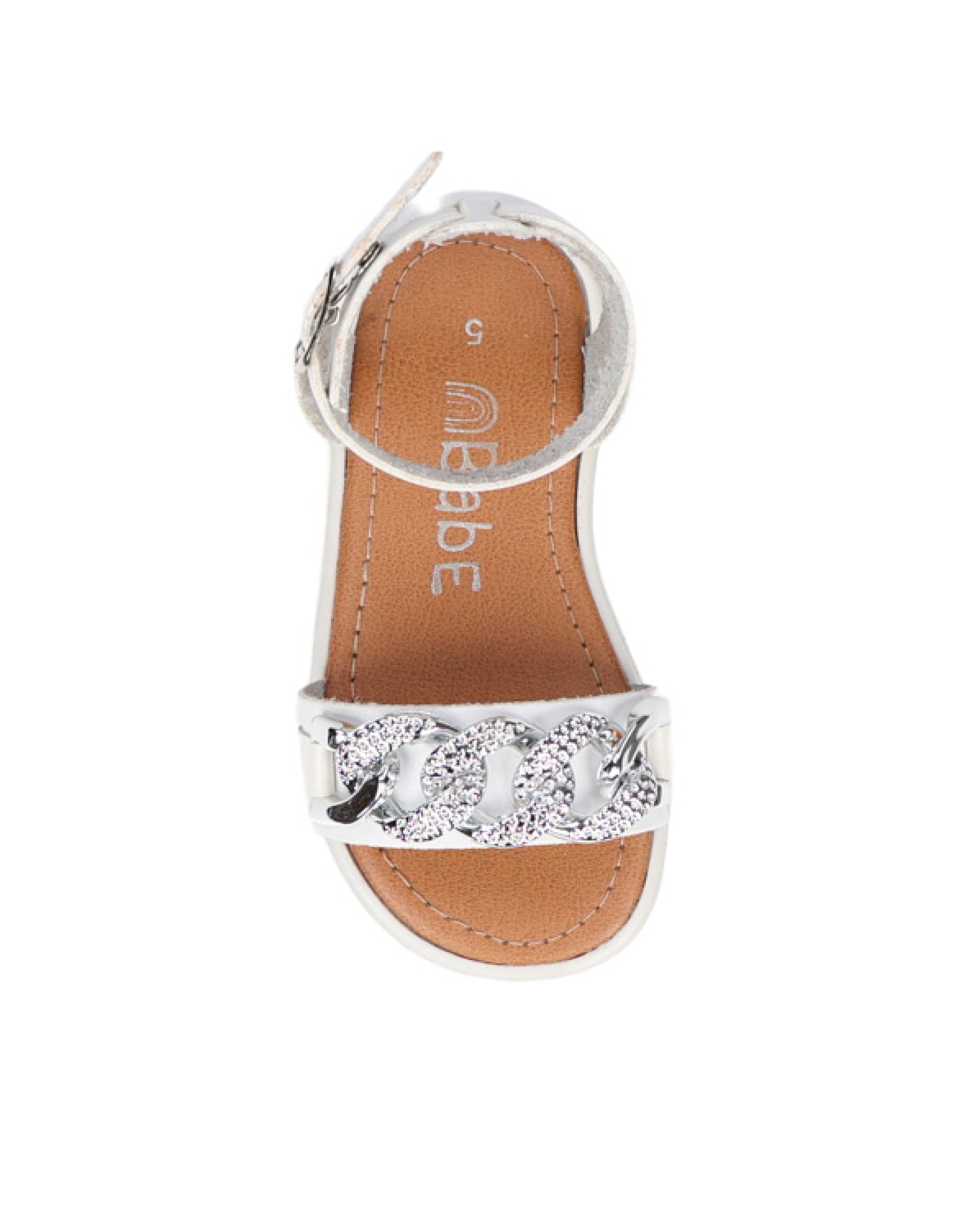 Girls Chain Detail Ankle Strap Sandals