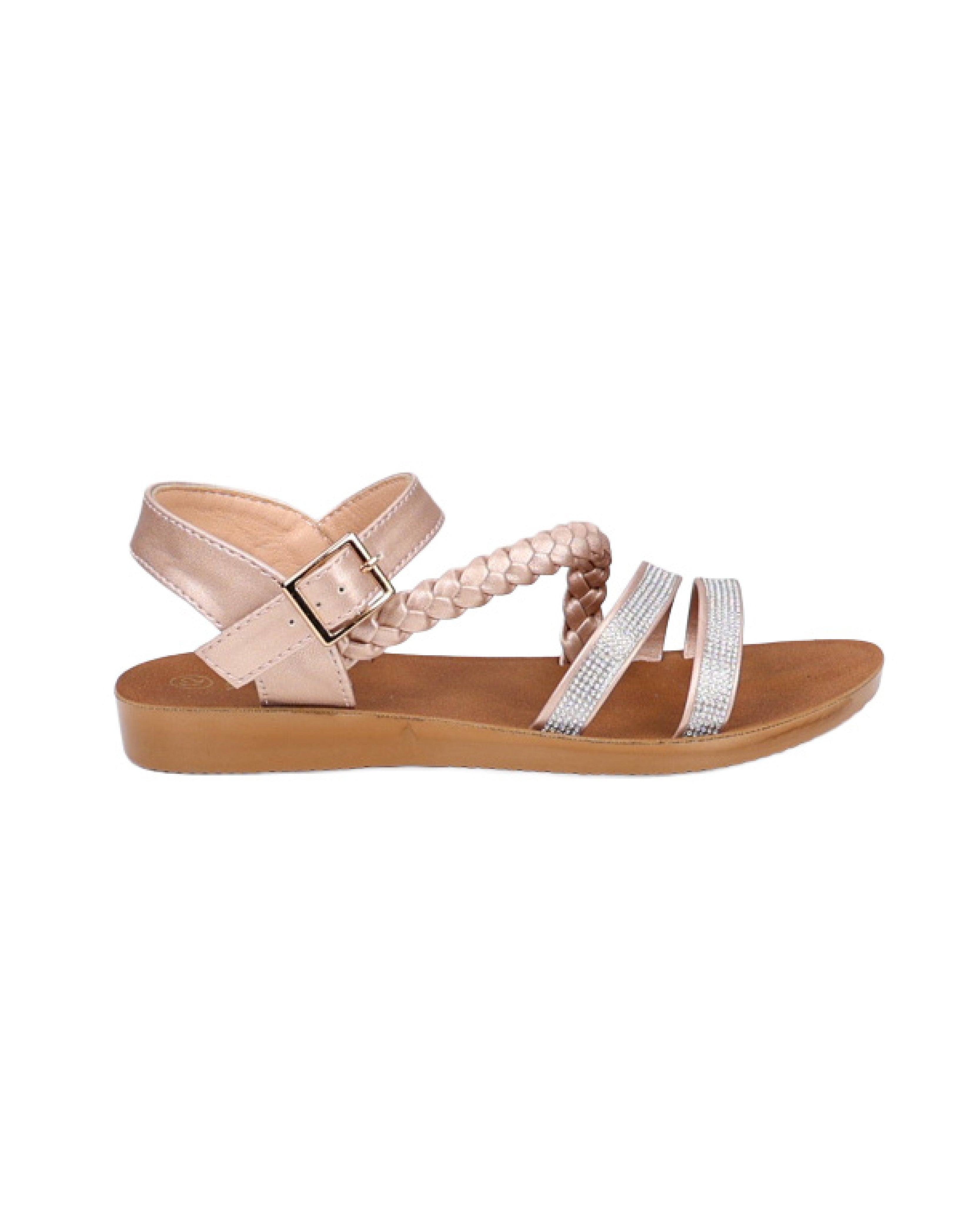 Girls Embellished Strap Detail Moulded Sandal