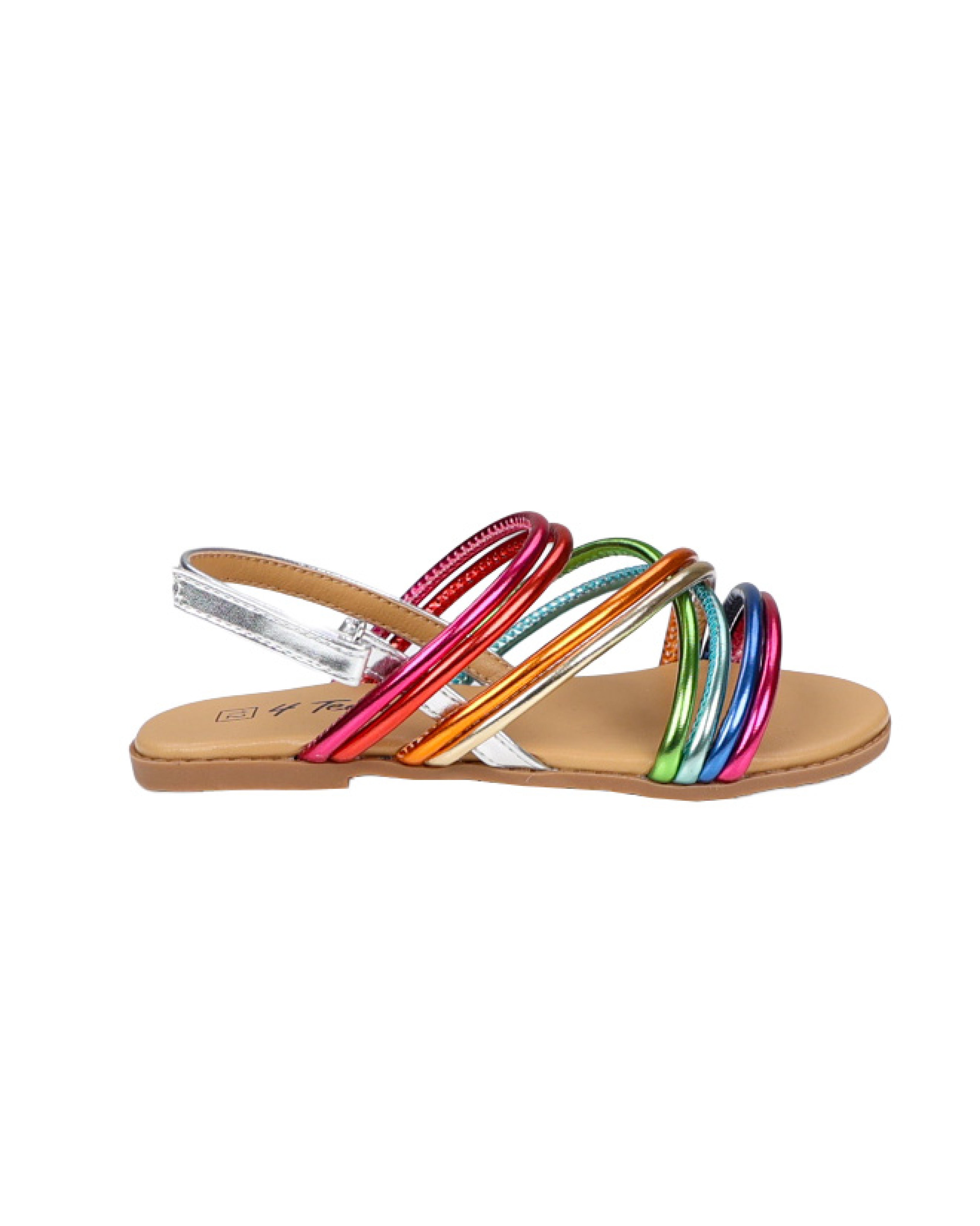 Girls Strappy Rainbow Slingback Sandals