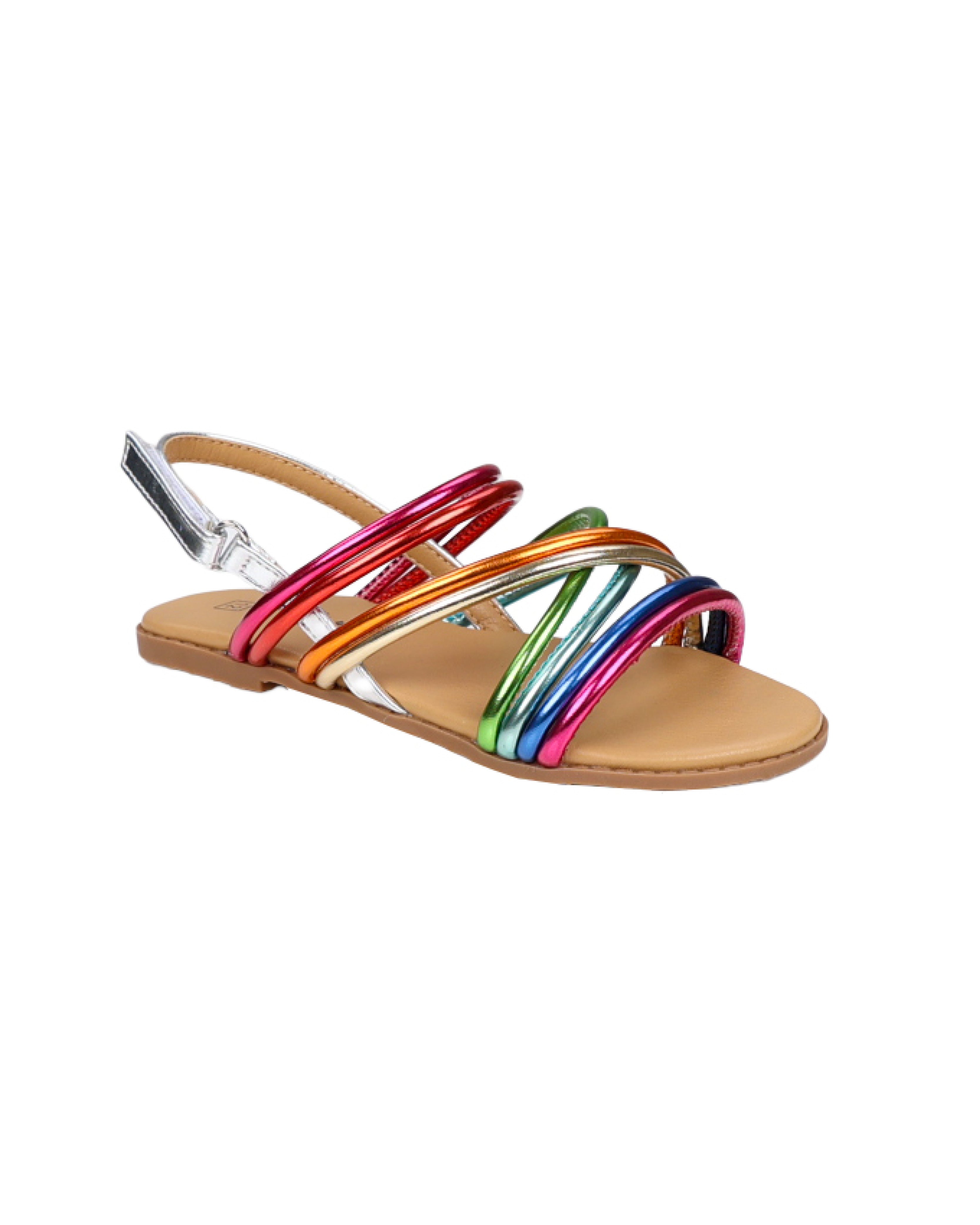 Girls Strappy Rainbow Slingback Sandals