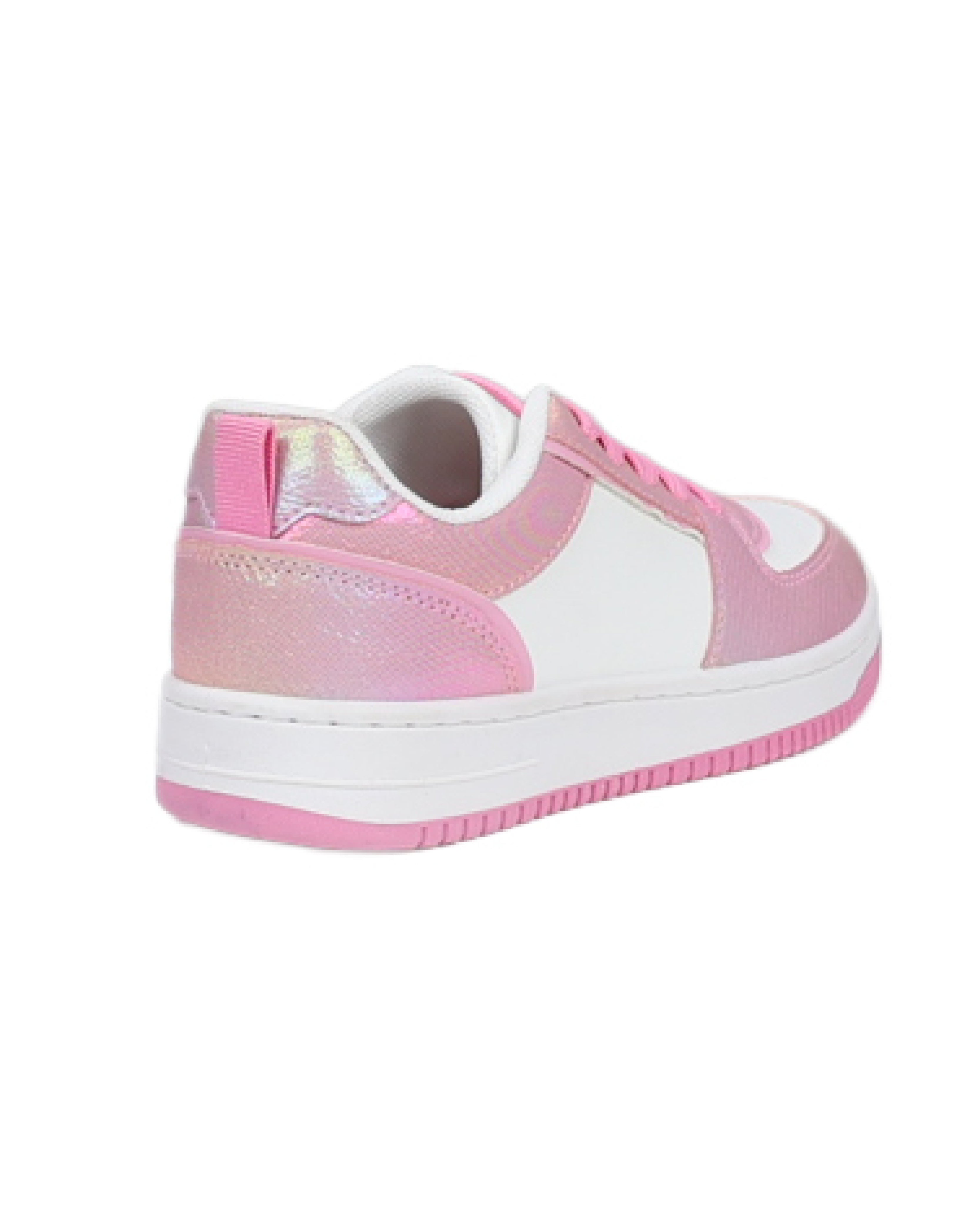 Girls Pink Colour Block Sneaker