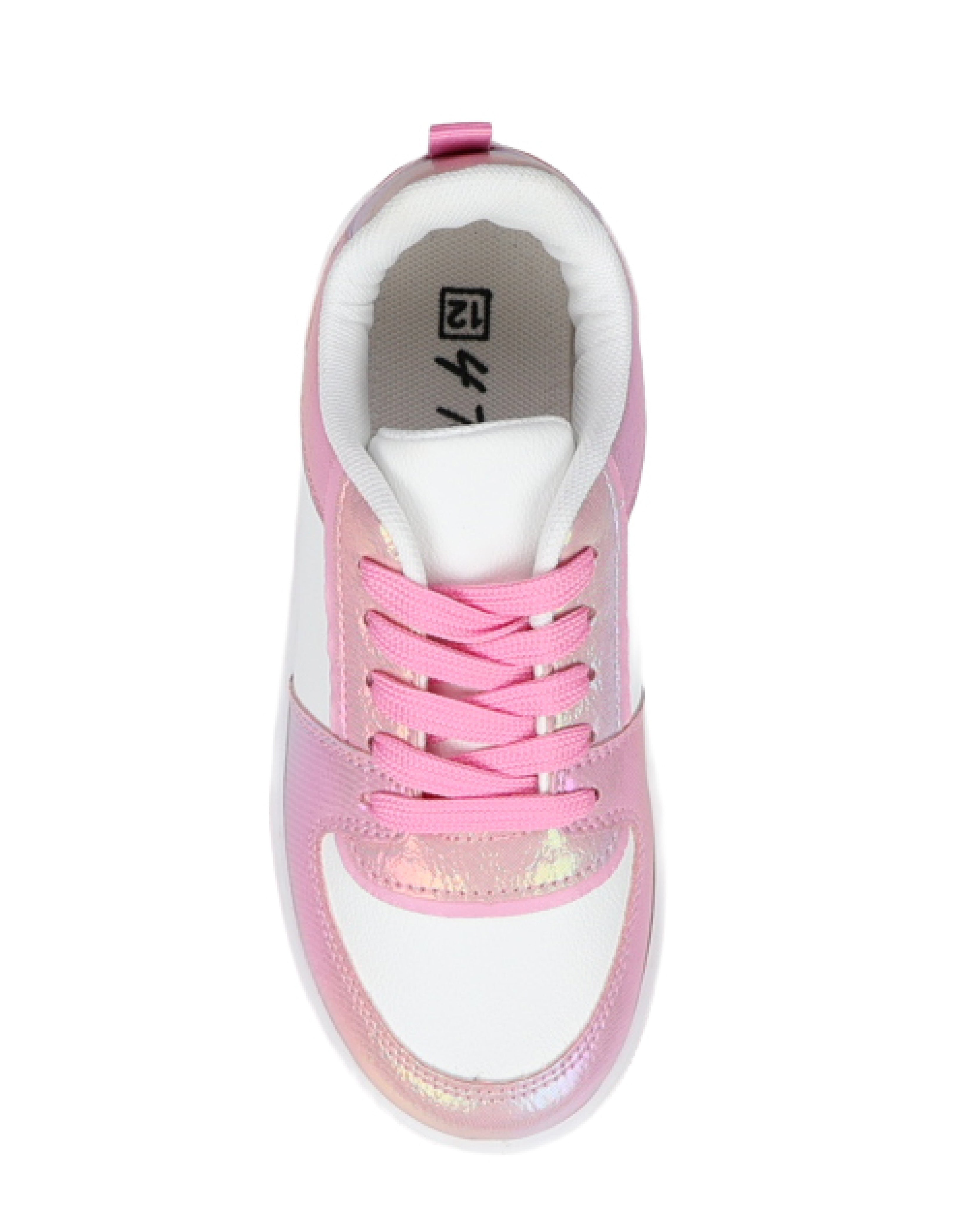 Girls Pink Colour Block Sneaker