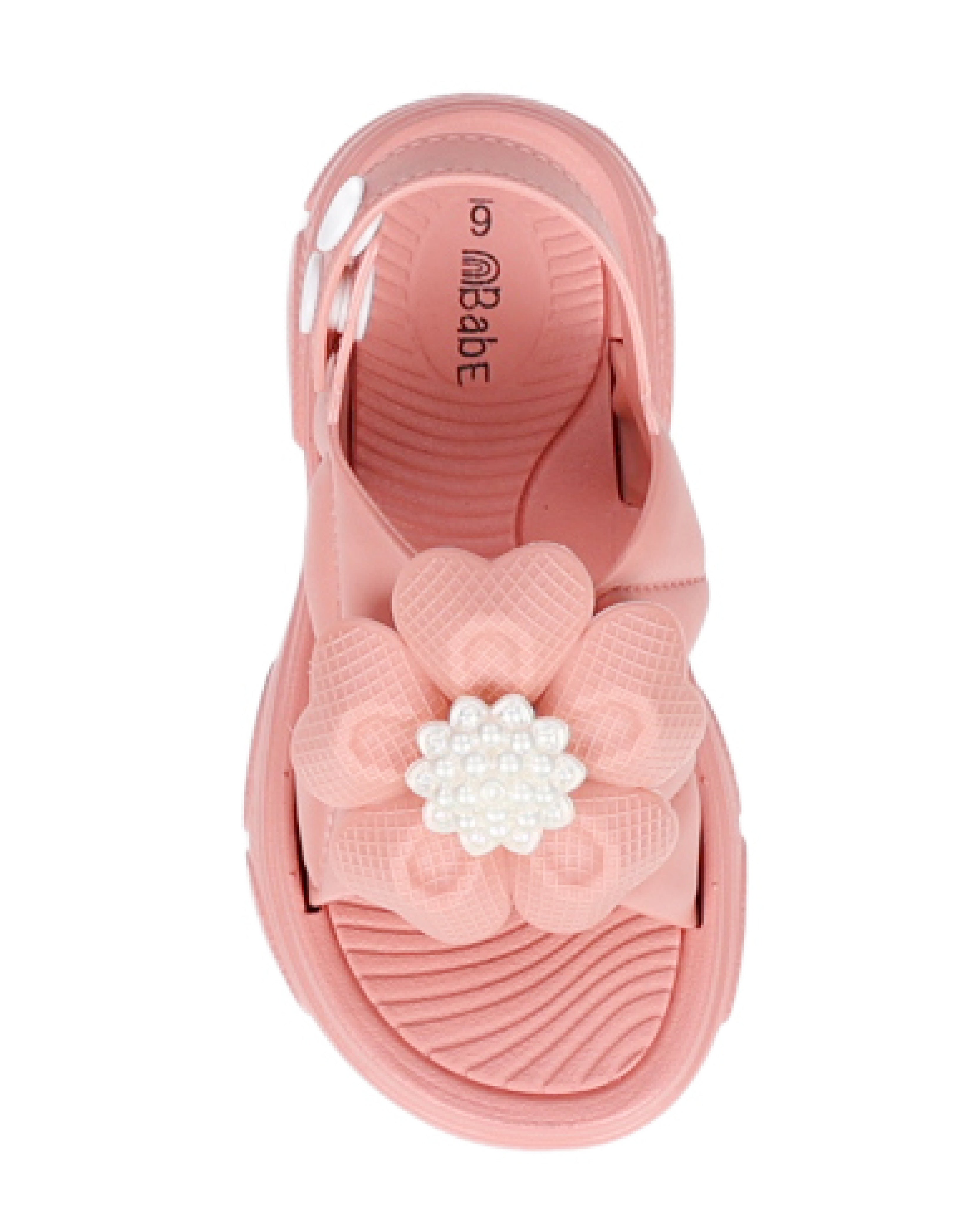 Girls Pearl Flower Detail Jelly Sandal