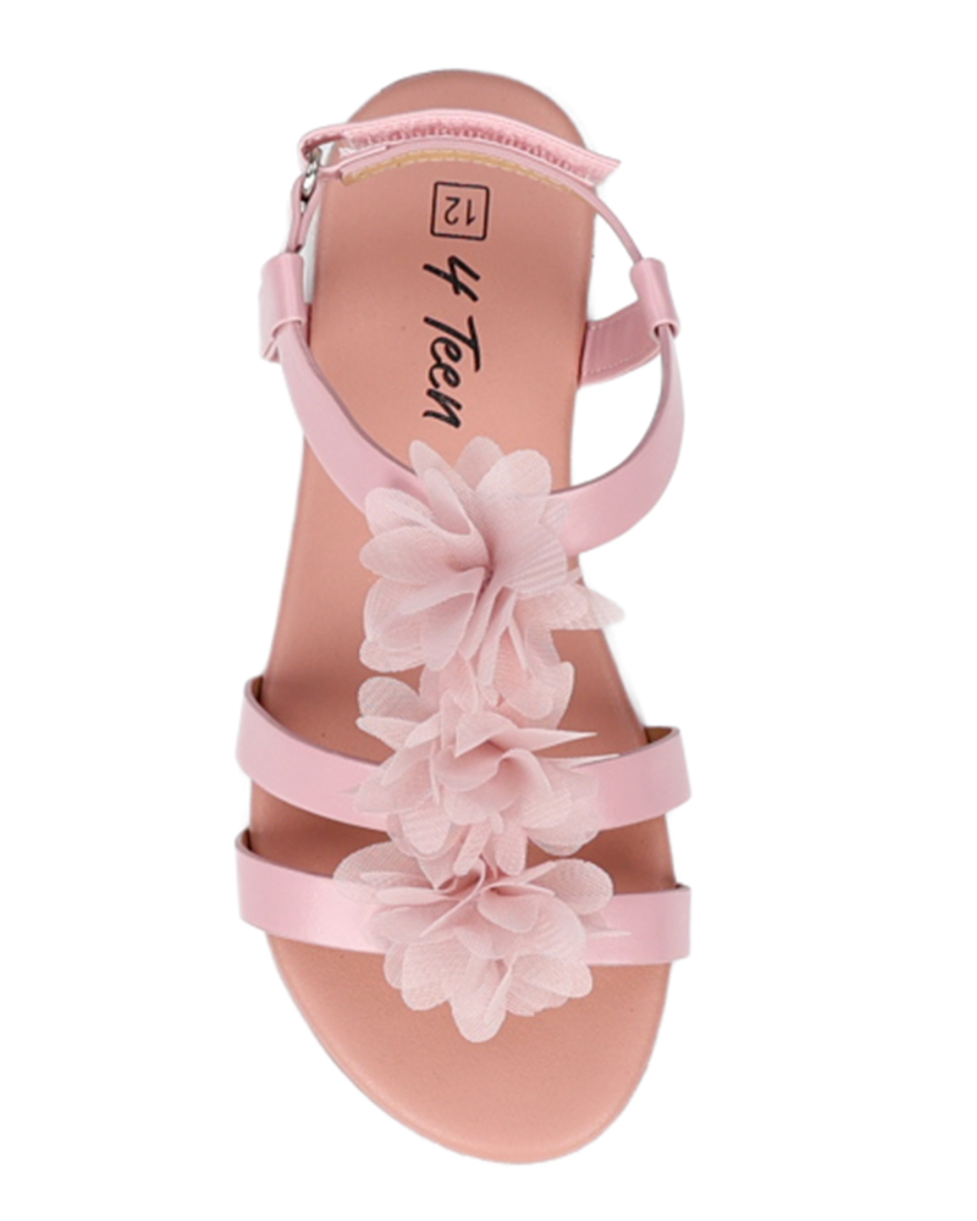 Girls Flower Detail Strappy Comfort Sandal