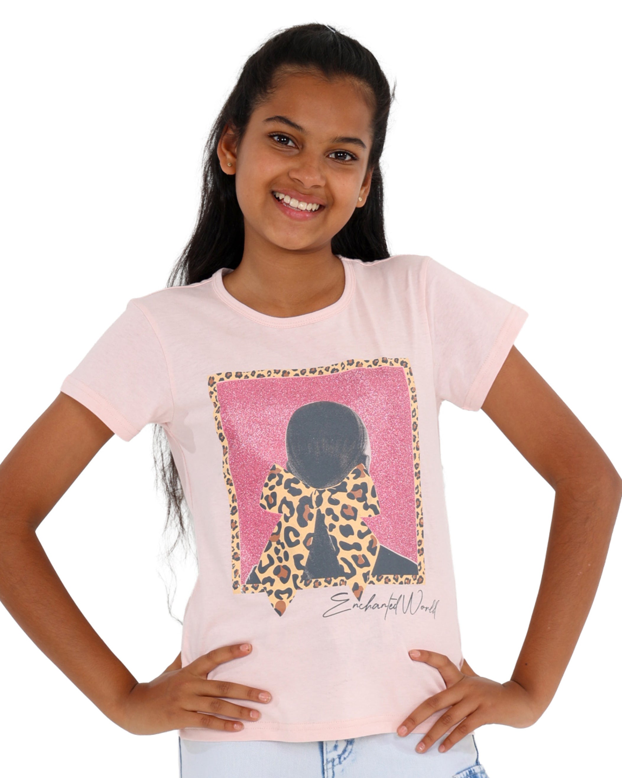 Short Sleeve "Bow" Graphic Print T-Shirts