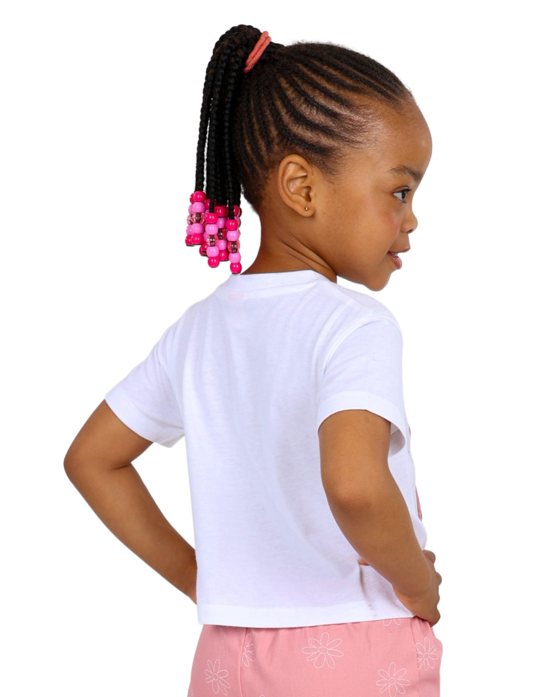 Short Sleeve Metallic Pink Bow Graphic T-Shirt